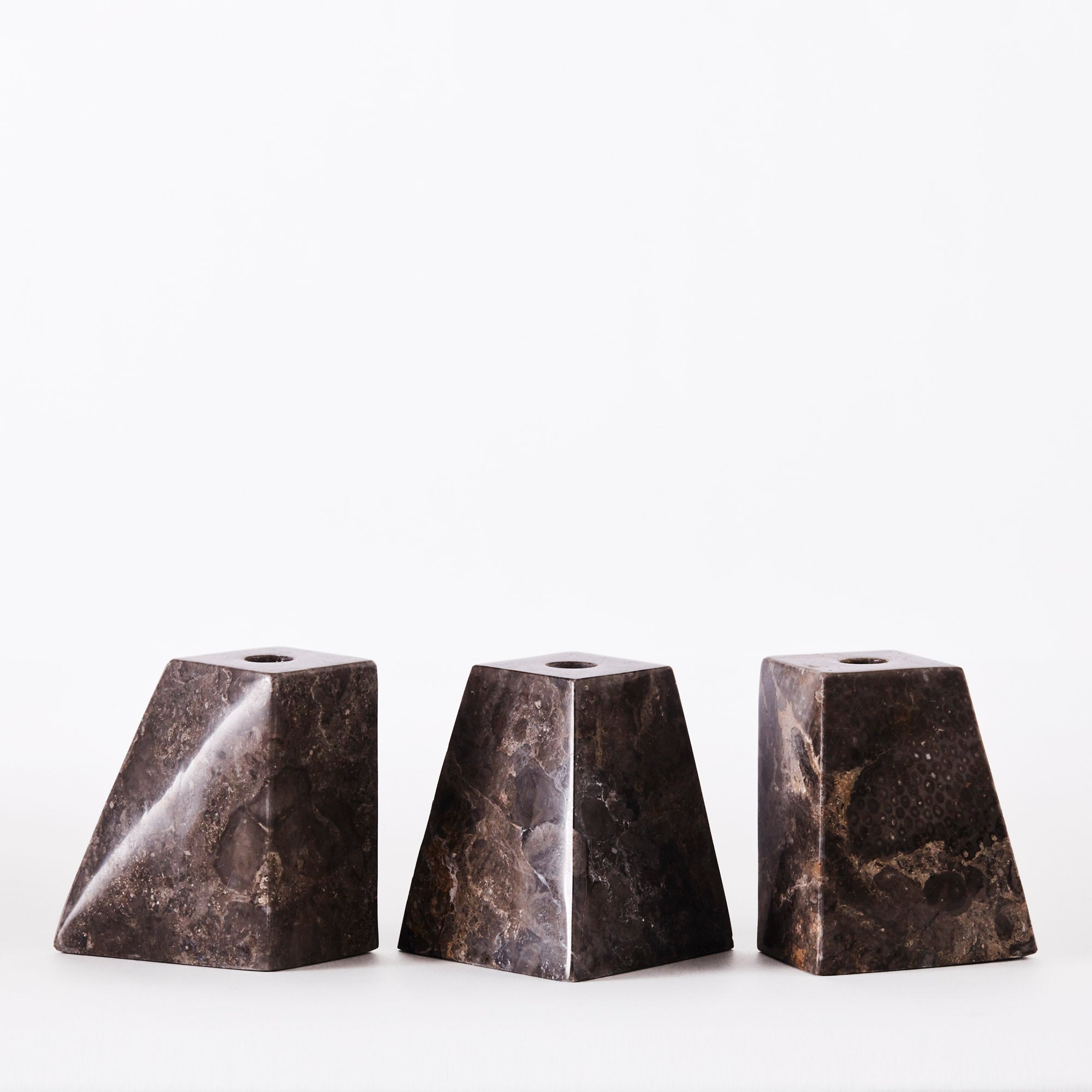 Pyramid Candle Holders Grey