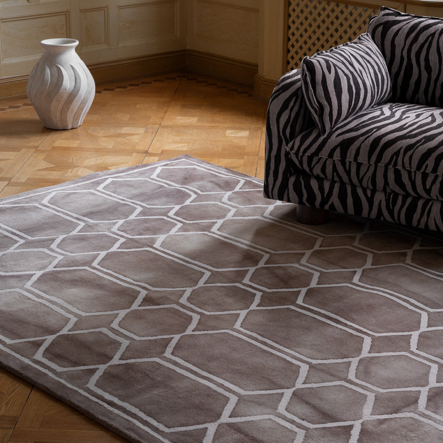 Tie Dye Beige Rug