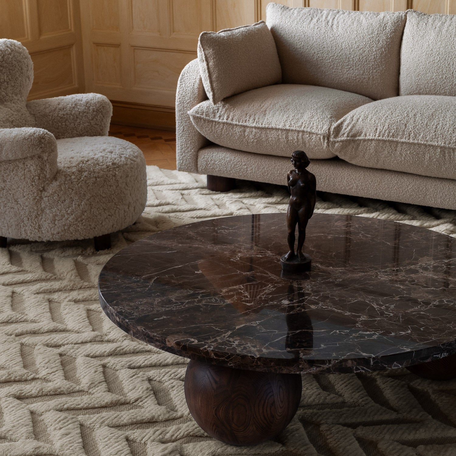 Sphere Round Sofa Table Emperador