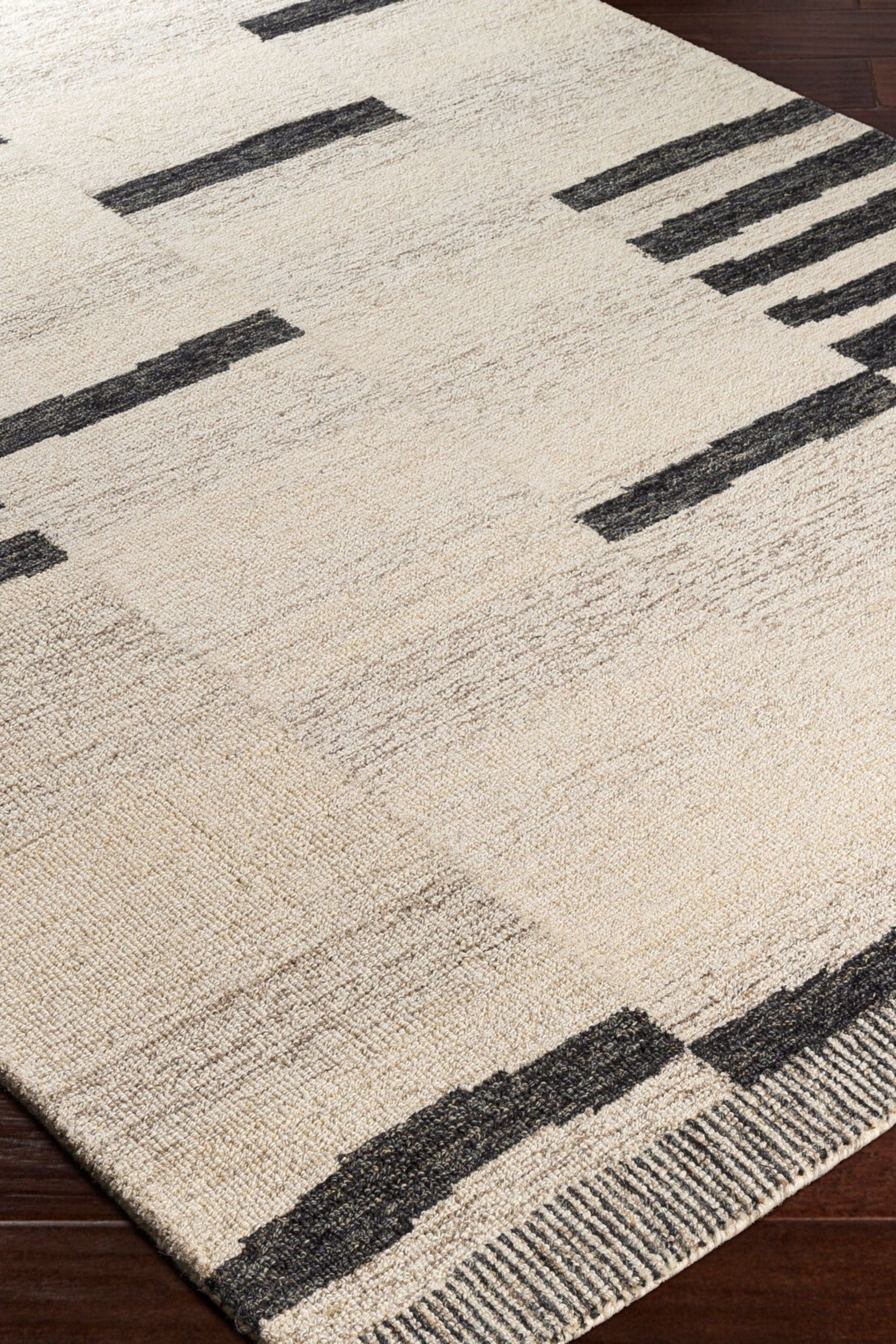 District Loom Modern hand tufted rug Granada Charcoal and Cream