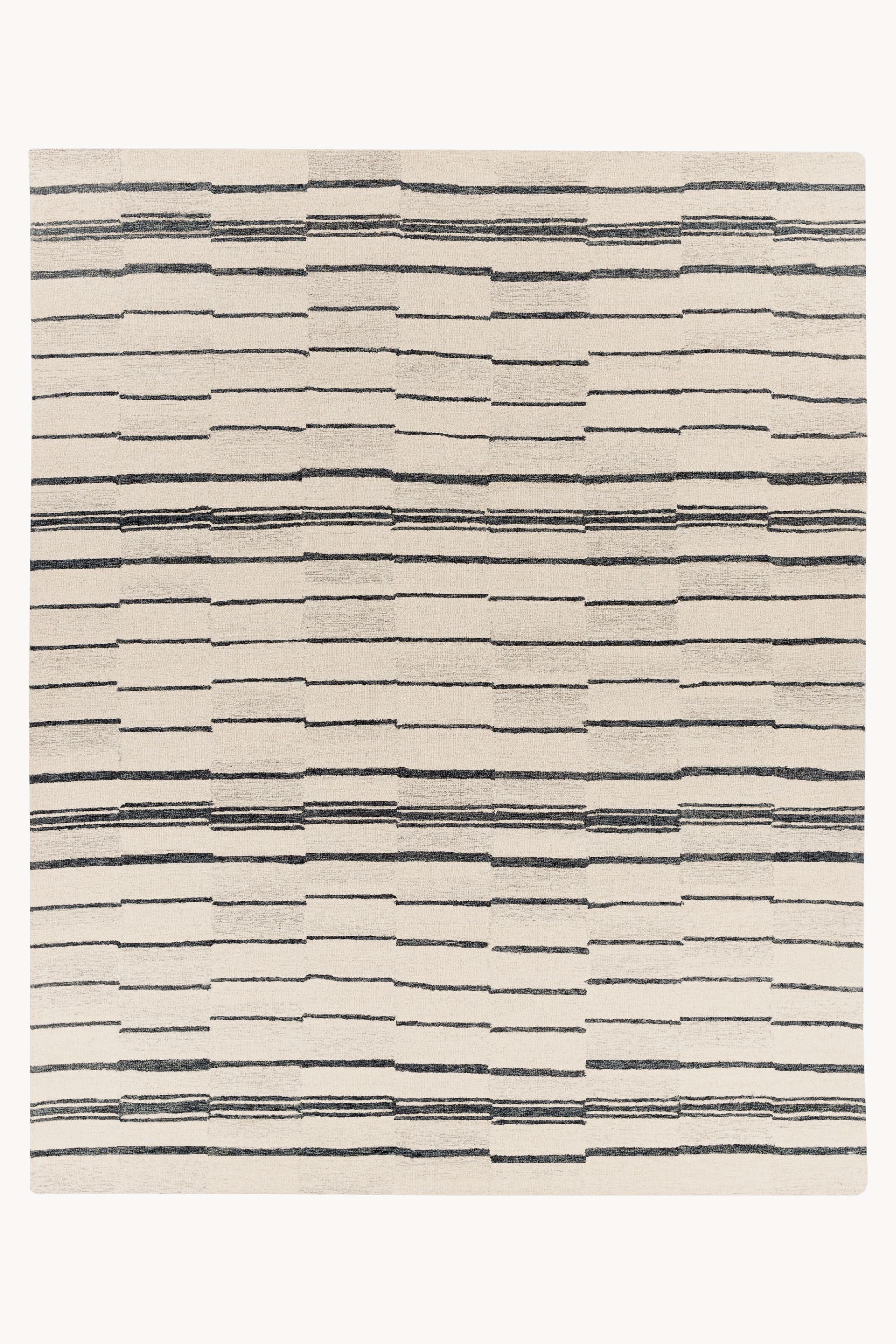 District Loom Modern hand tufted rug Driftline Charcoal and Beige