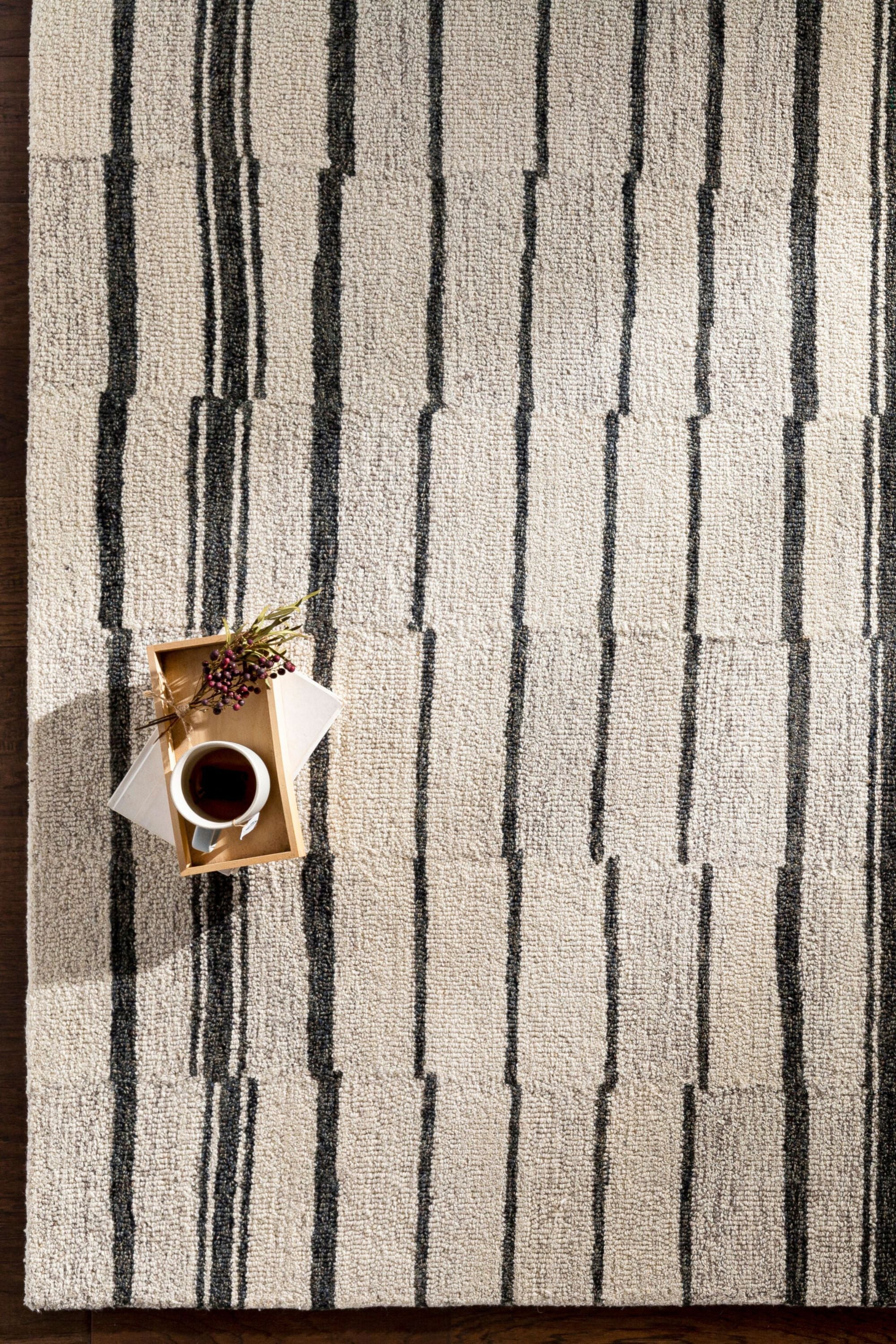 District Loom Modern hand tufted rug Driftline Charcoal and Beige