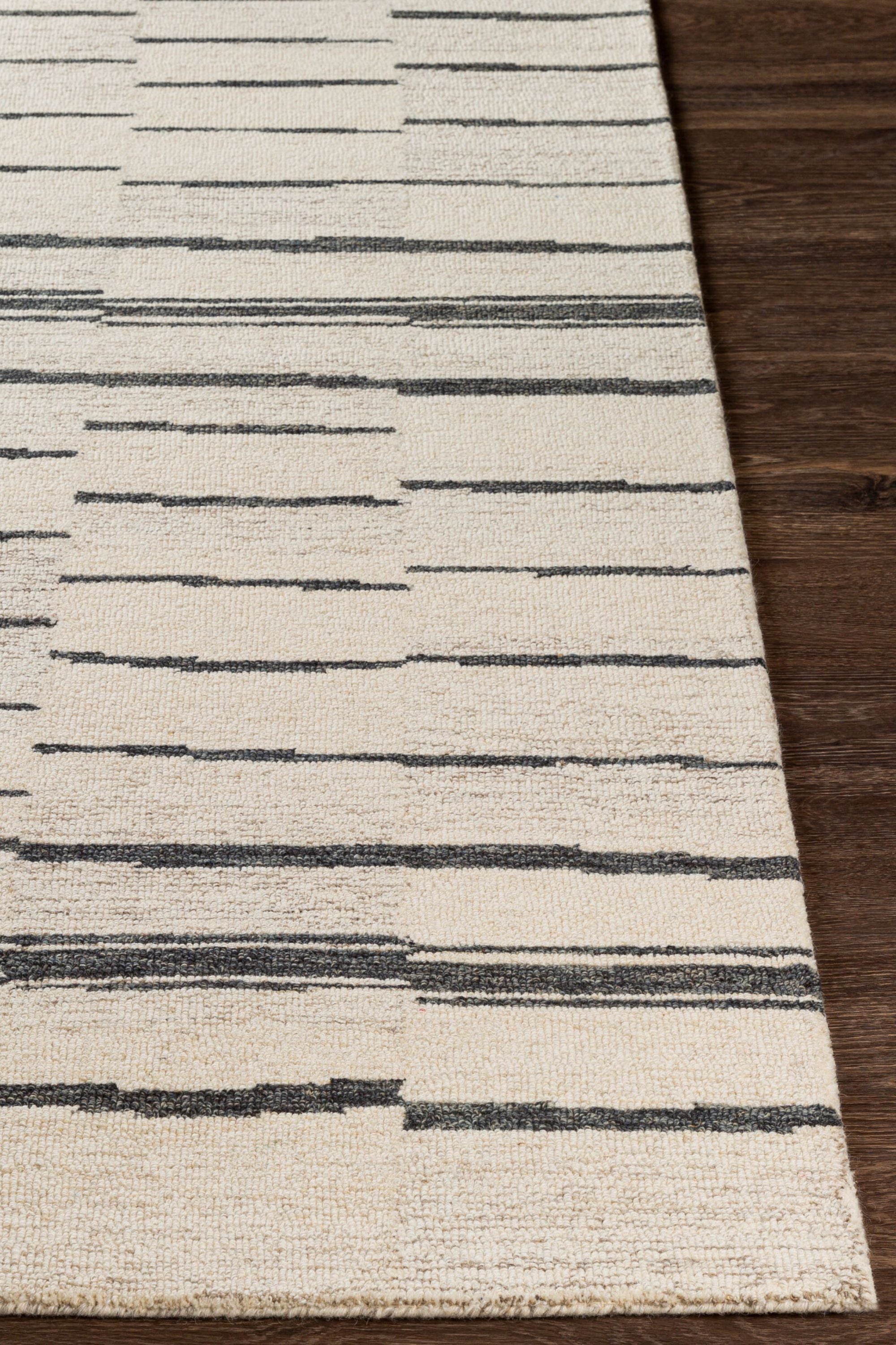 District Loom Modern hand tufted rug Driftline Charcoal and Beige