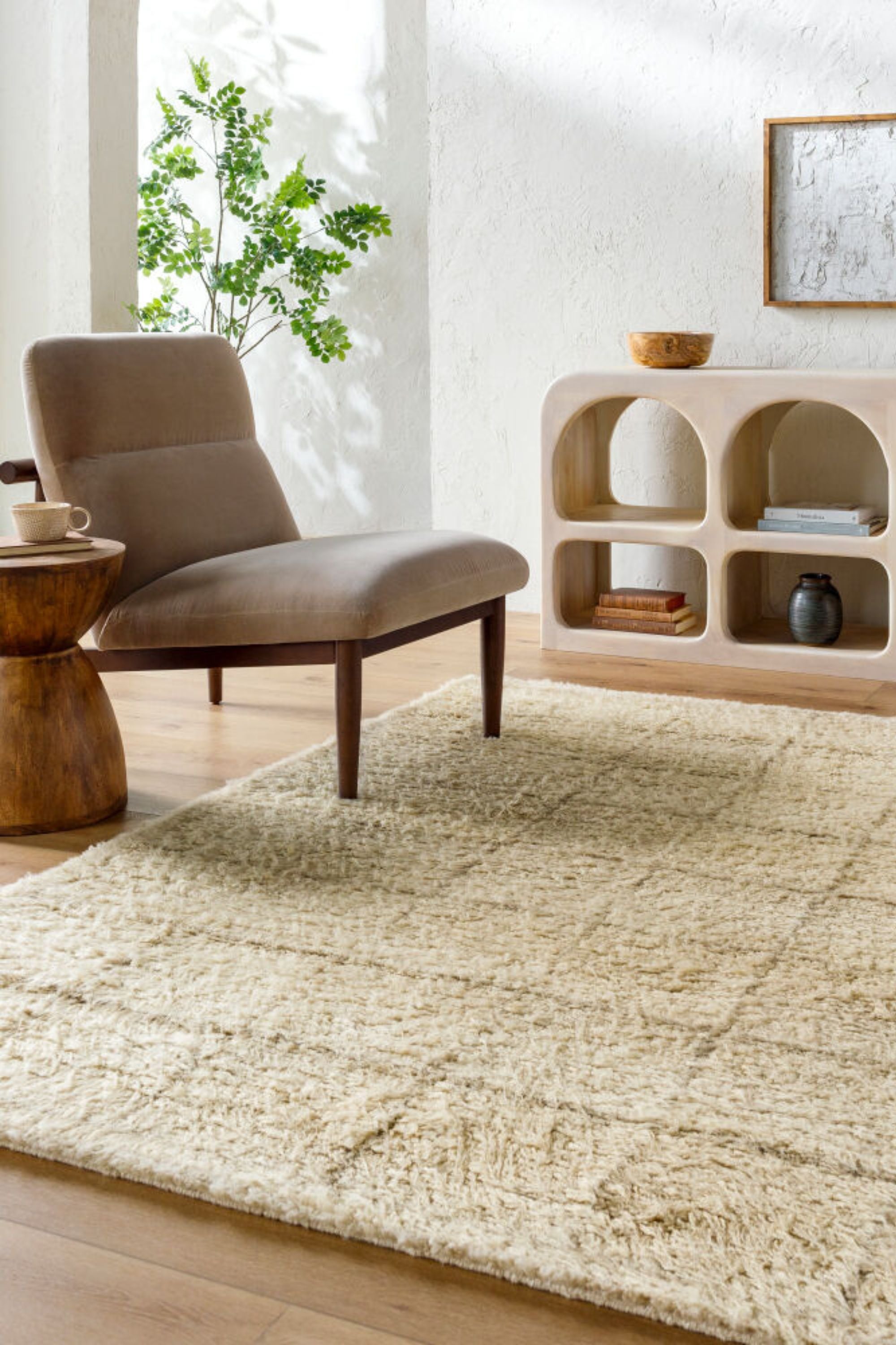 District Loom Modern hand knotted Moroccan Beni Ourain rug 010