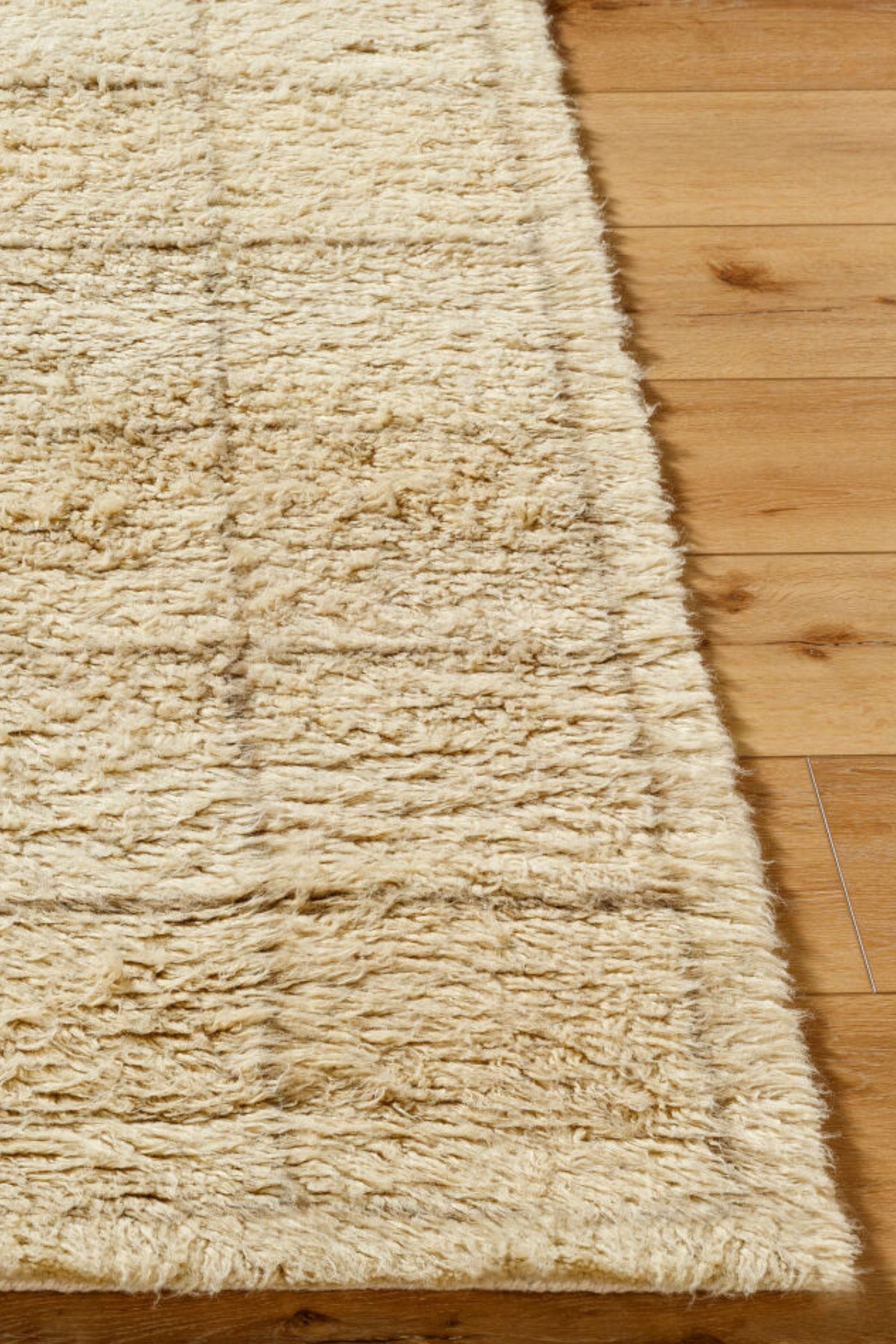 District Loom Modern hand knotted Moroccan Beni Ourain rug 010