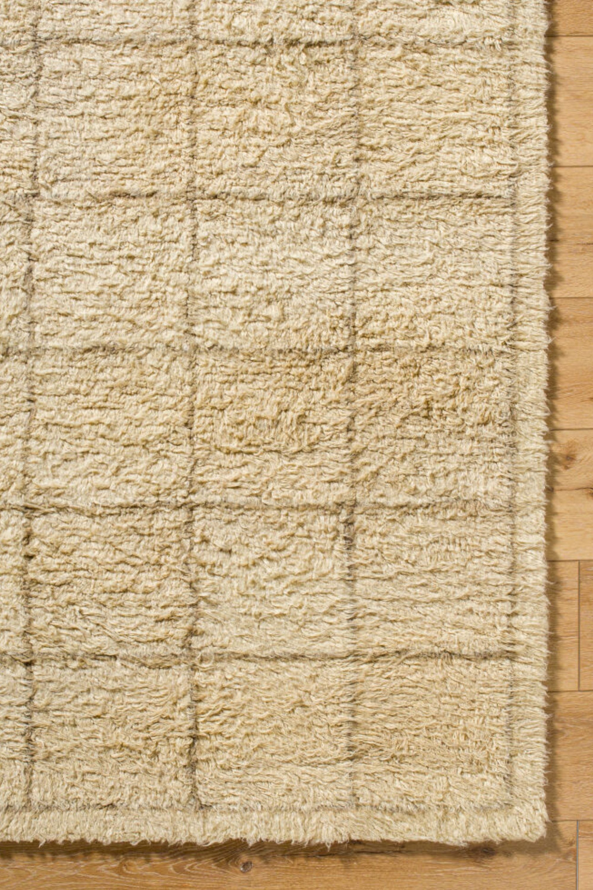 District Loom Modern hand knotted Moroccan Beni Ourain rug 010