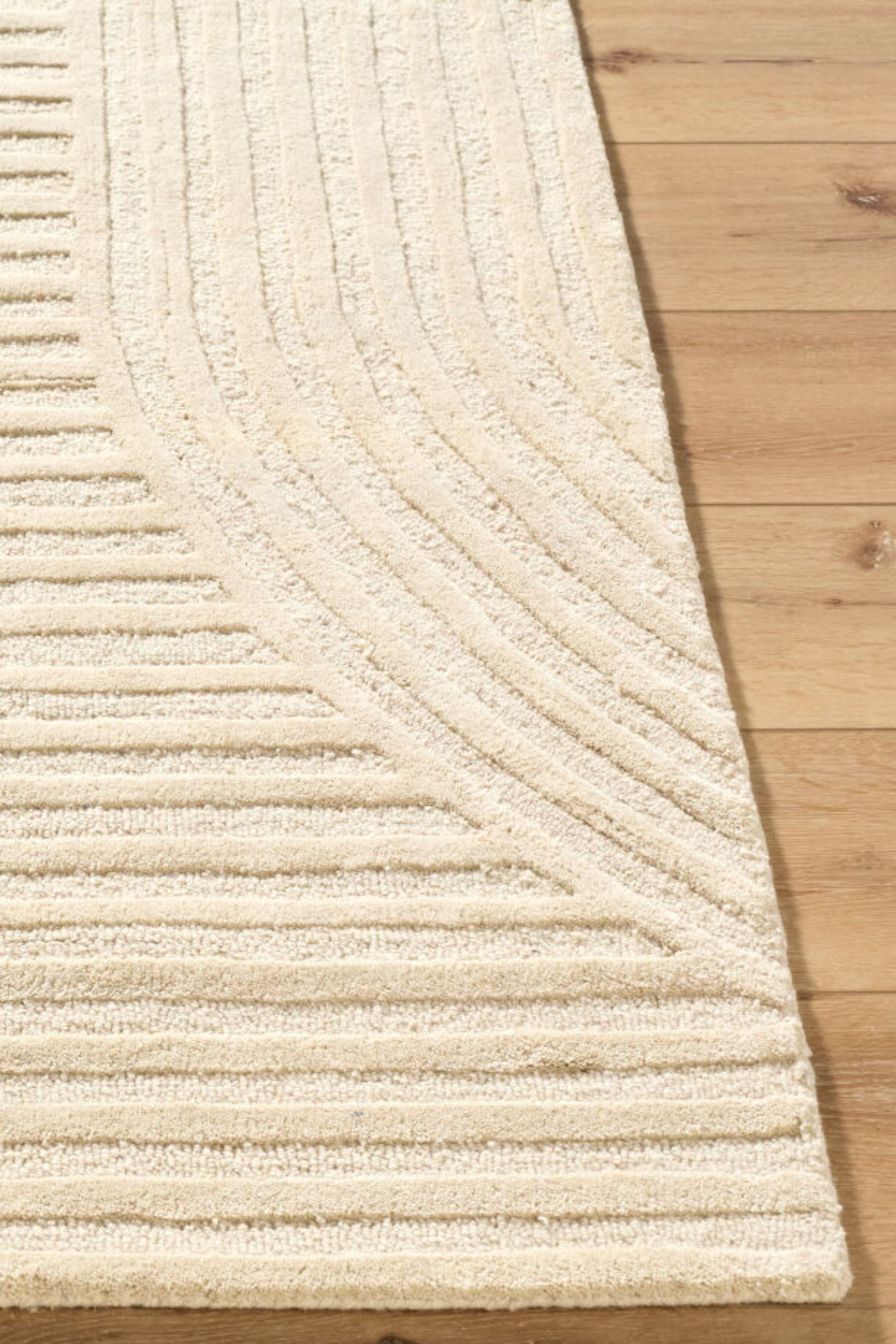 District Loom Modern hand knotted Rug Brook Beige