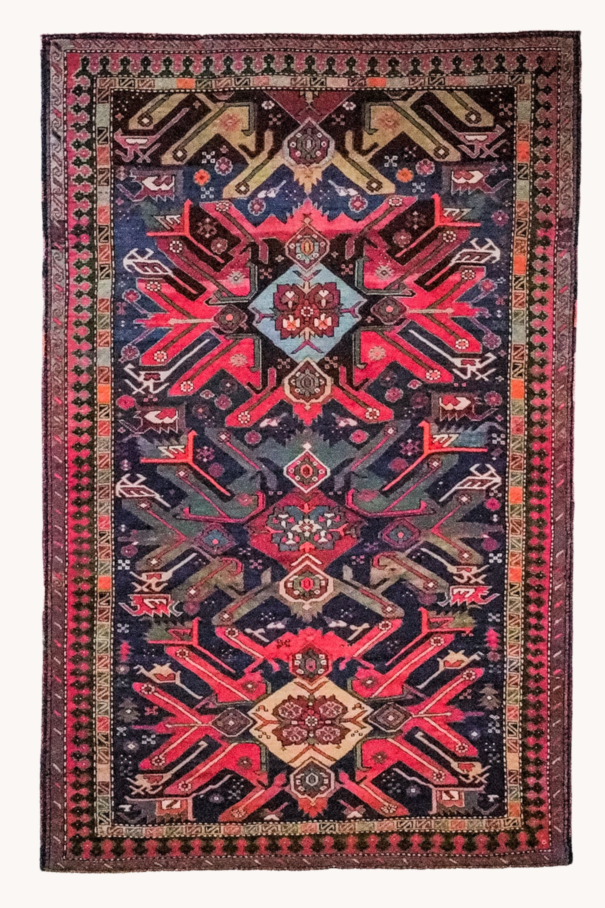 District Loom Antique Caucasian Scatter Rug Sacco