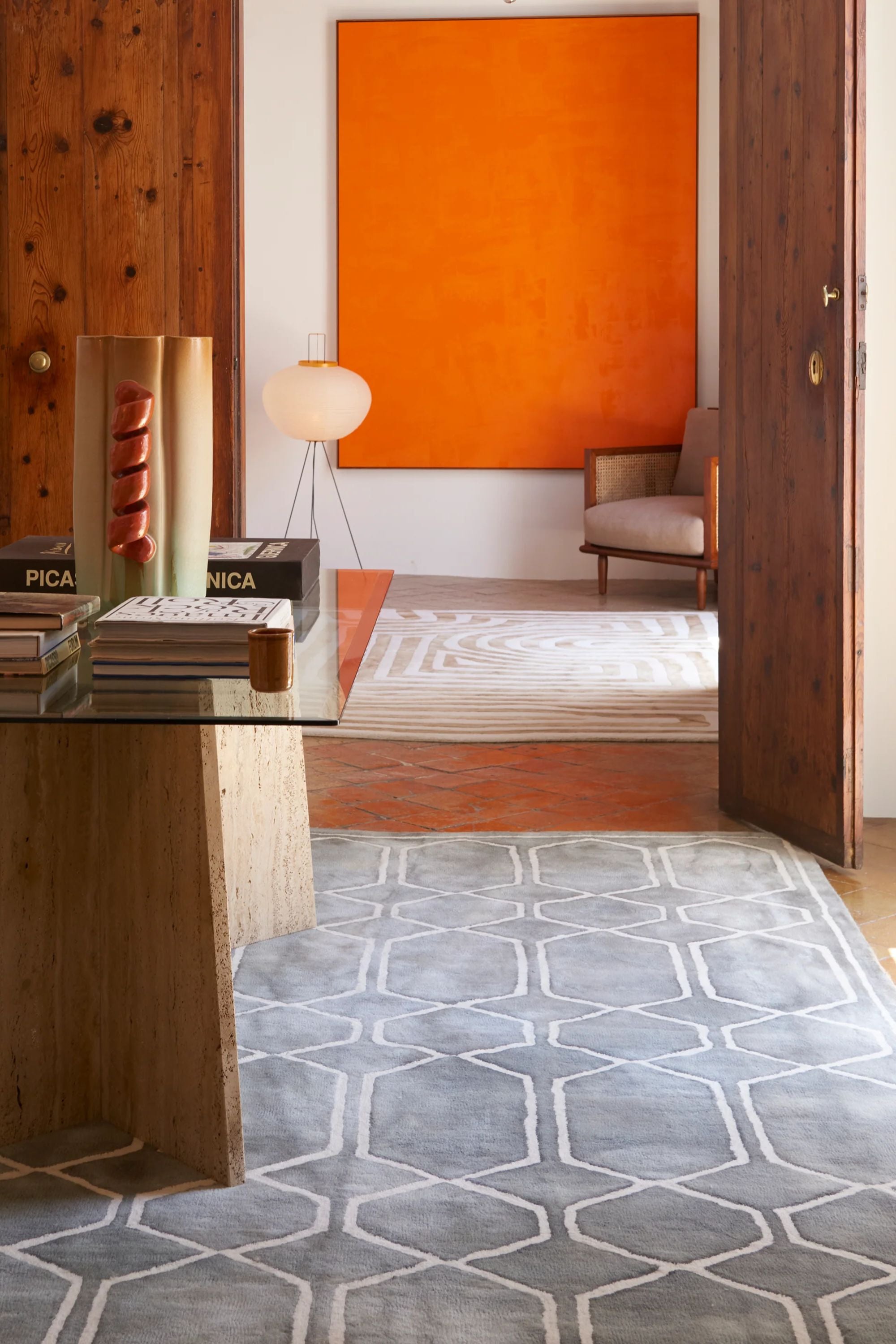 Dusty Deco Tie Dye Graphite Ink Rug at District Loom