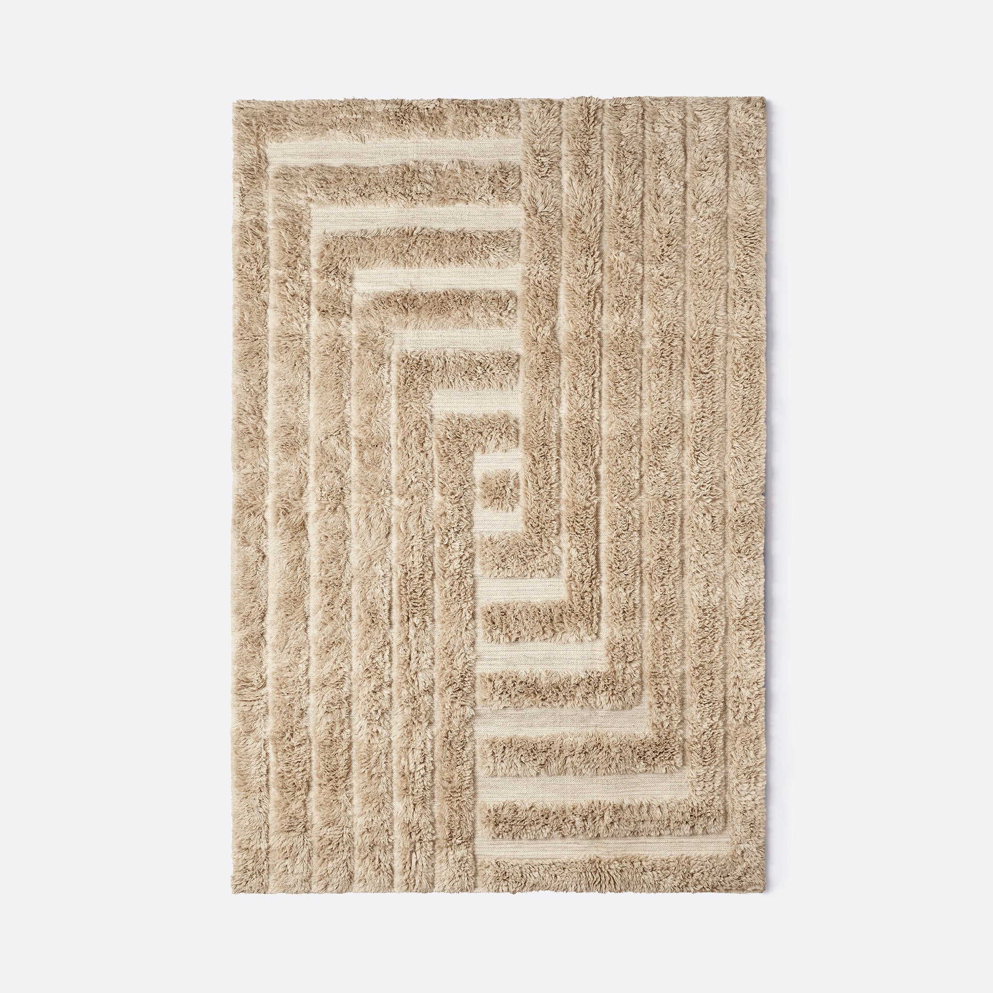 Shaggy Labyrinth Beige Rug