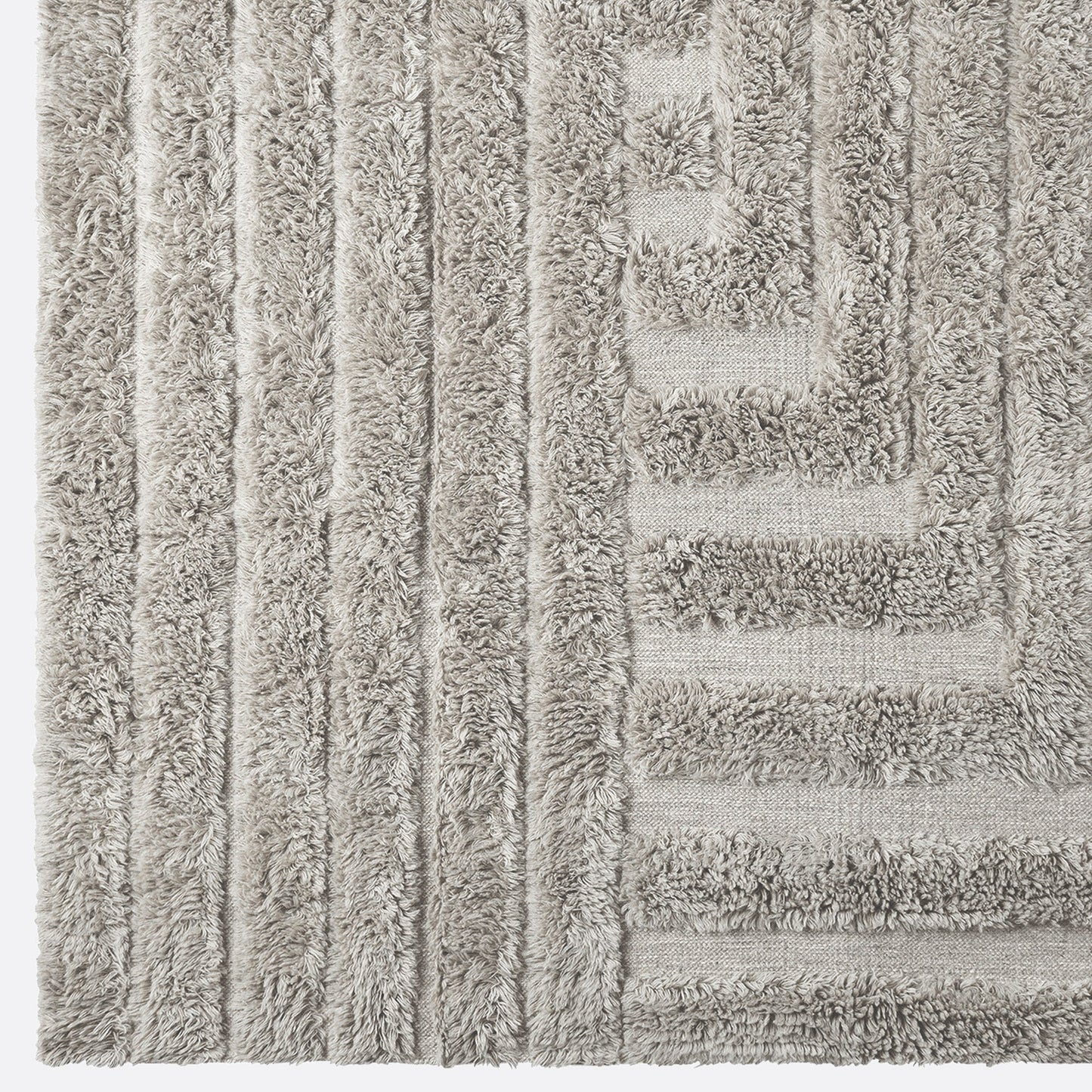 District Loom X Dusty Deco Shaggy Labyrinth Grey Rug