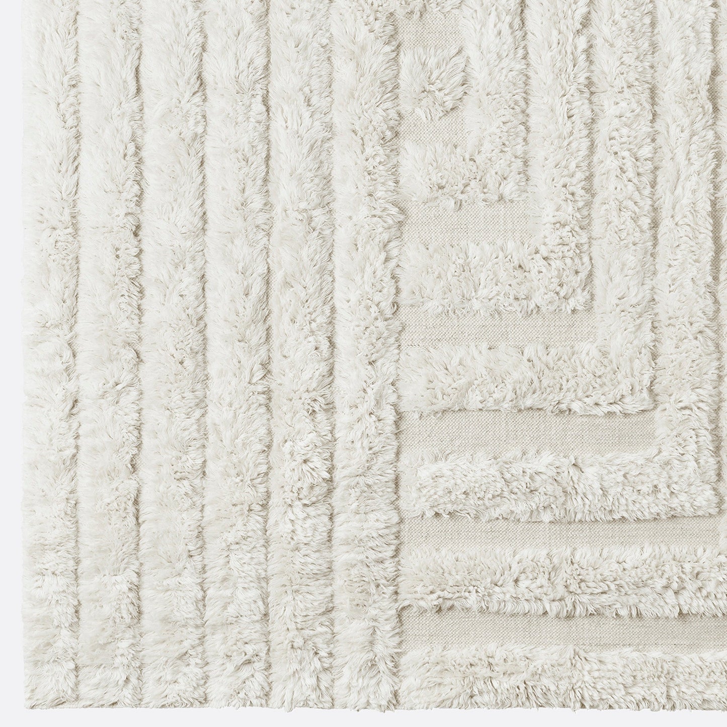 District Loom X Dusty Deco Shaggy Labyrinth White Rug