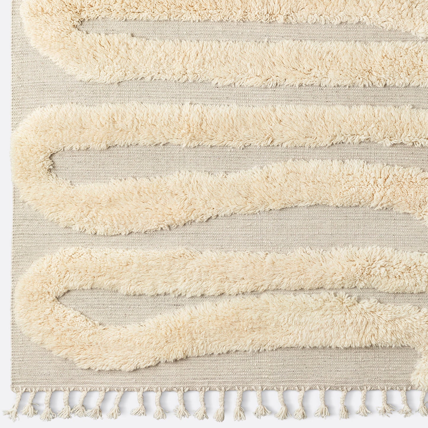 District Loom X Dusty Deco Snake Rya Off White Rug