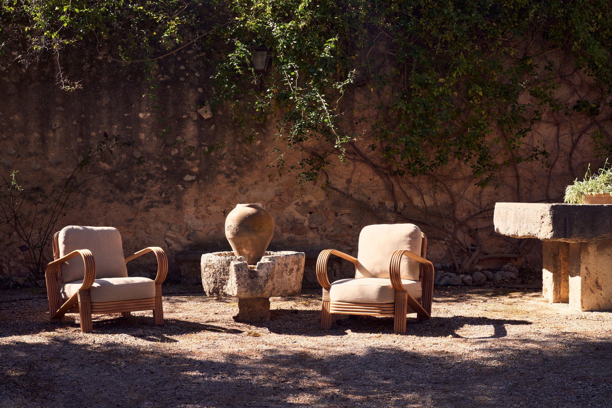 Dusty Deco Bamboo Lounge Chair for District Loom