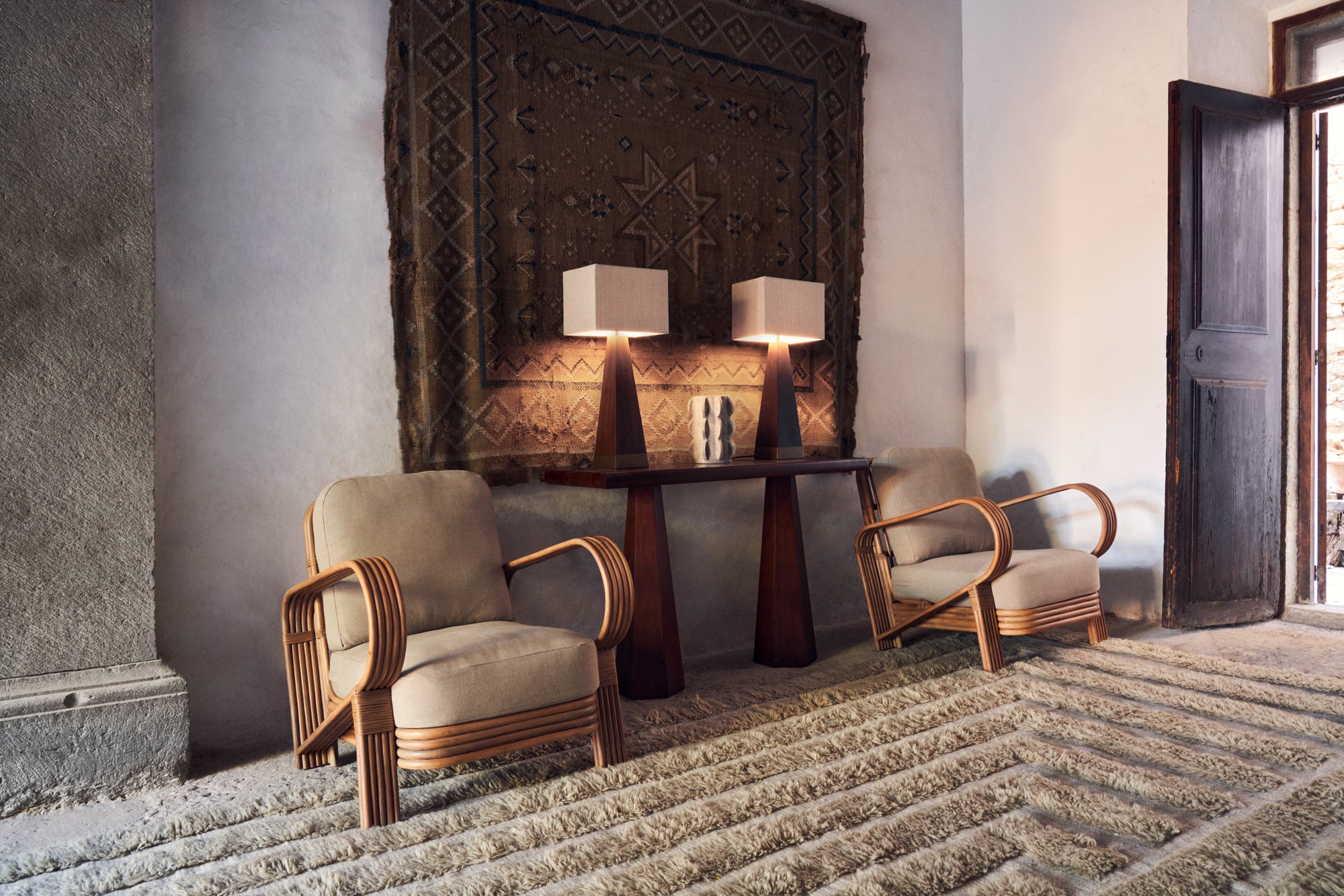 Dusty Deco Bamboo Lounge Chair for District Loom