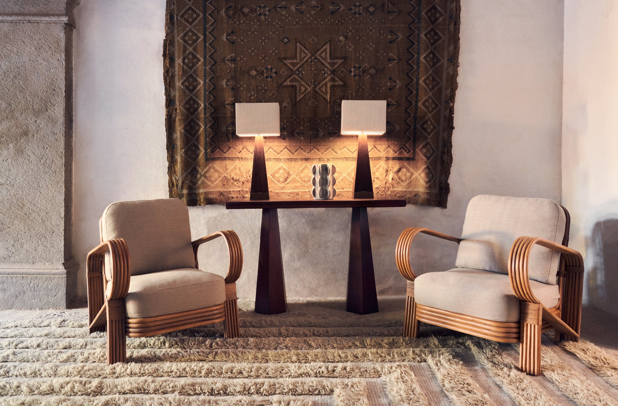 Dusty Deco Bamboo Lounge Chair for District Loom