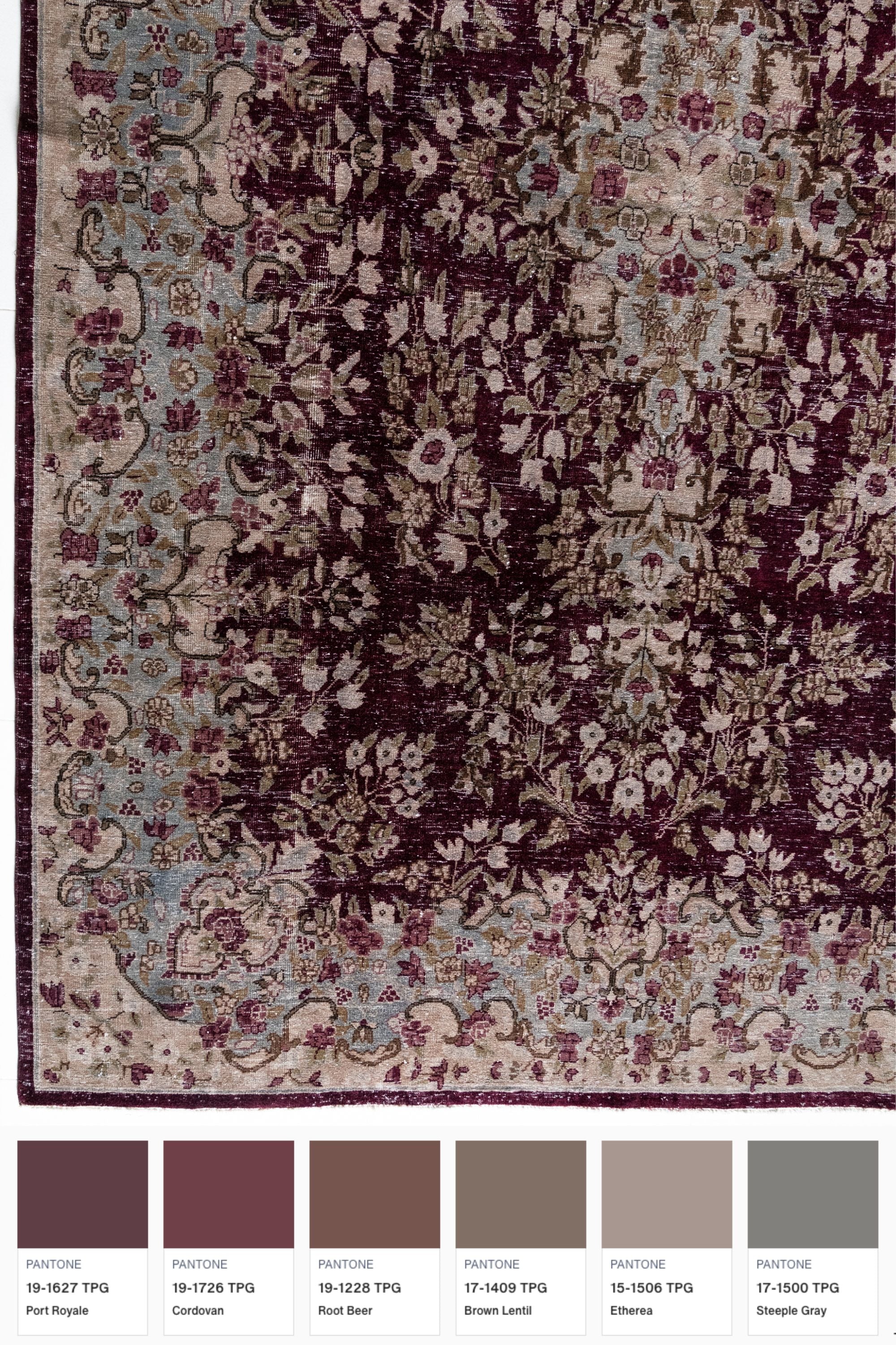 District Loom Vintage Kashan Area Rug Rhone