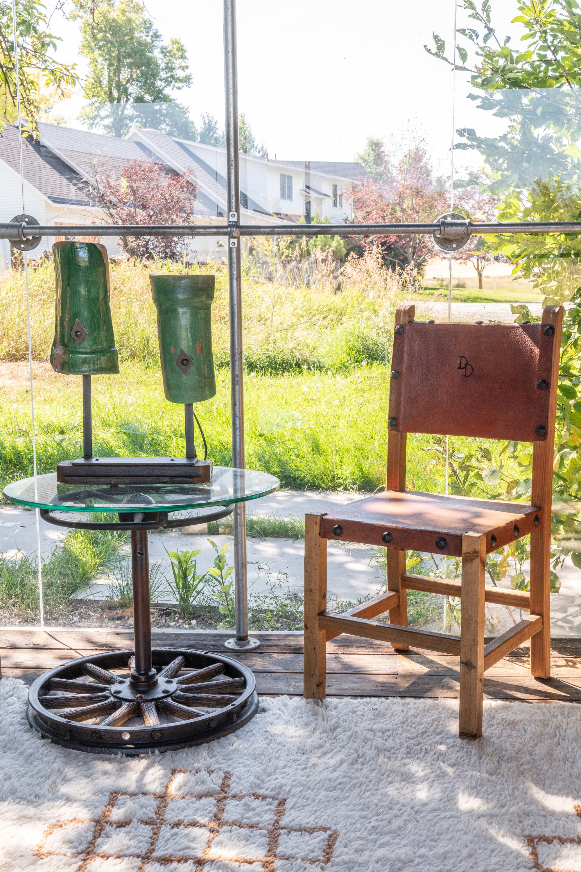 District Loom Lighting Vintage handmade Ceramic Roofing tiles repurposed into desk lamp Combining elements of classic European design and modern sustainability