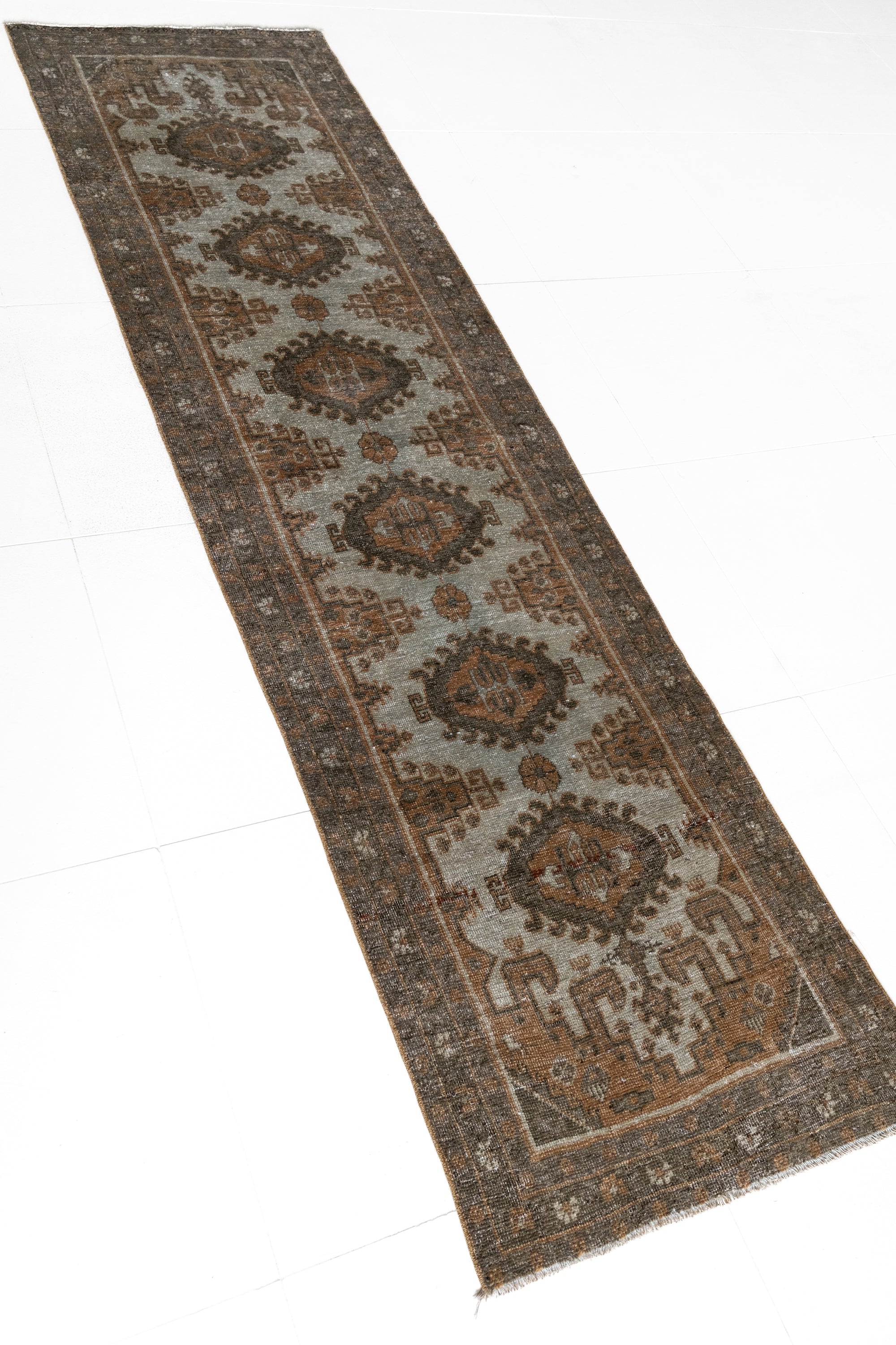 District loom Vintage Bakhtiari Runner Rug Helena