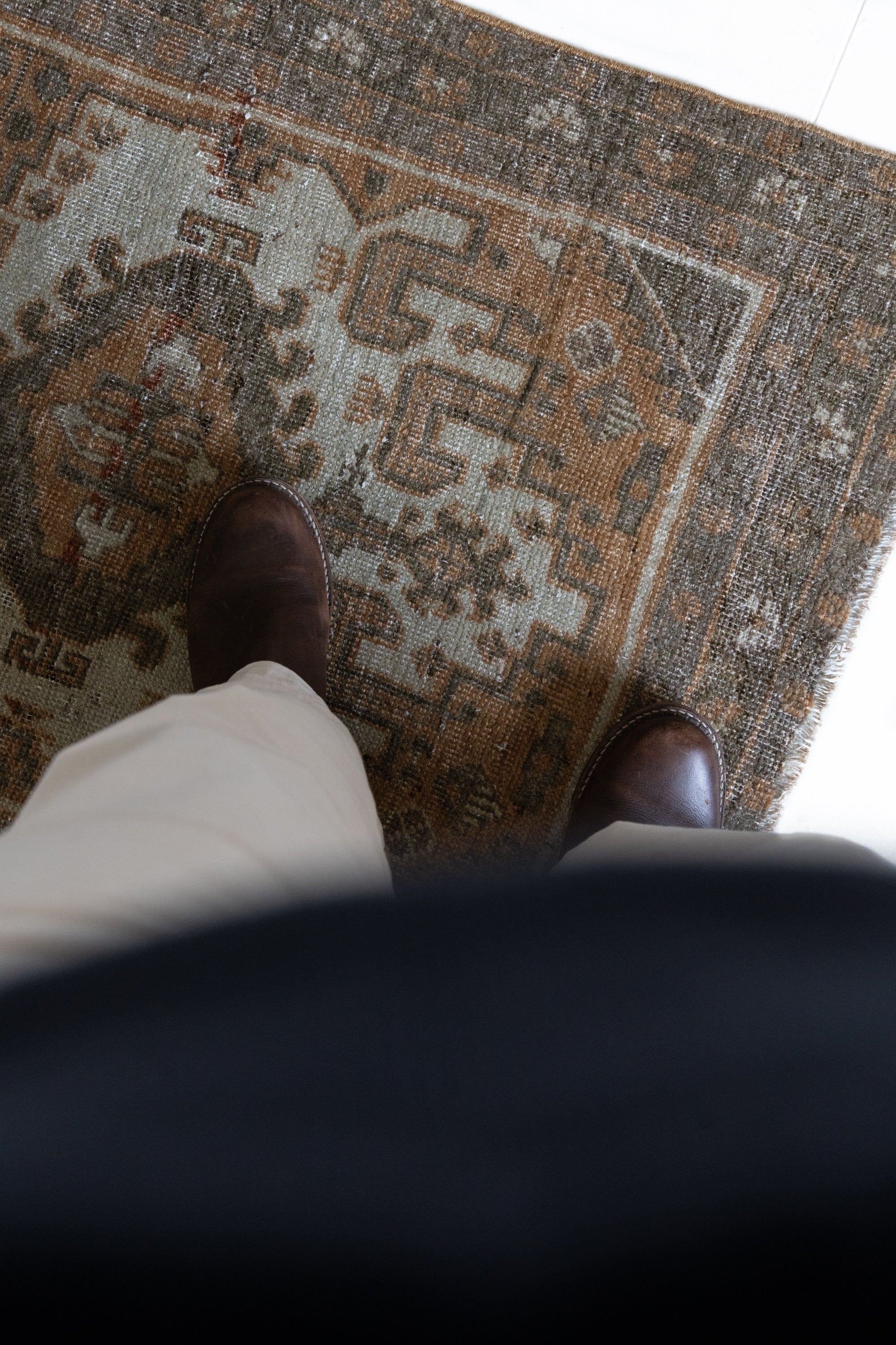 District loom Vintage Bakhtiari Runner Rug Helena