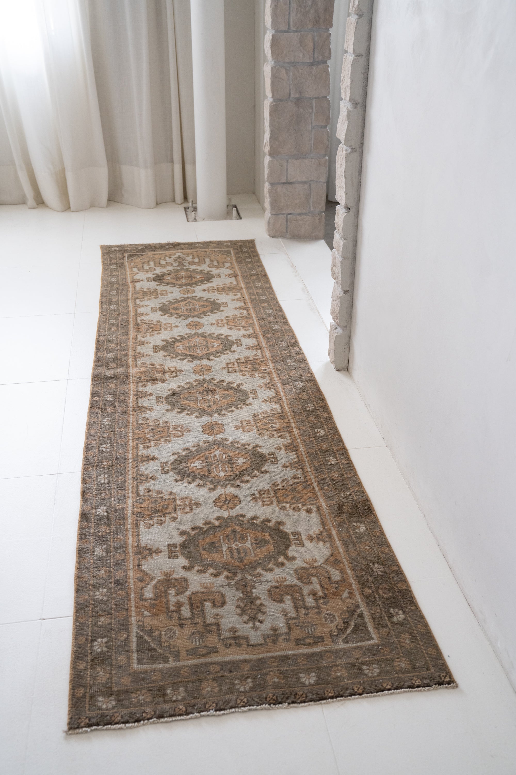 District loom Vintage Bakhtiari Runner Rug Helena