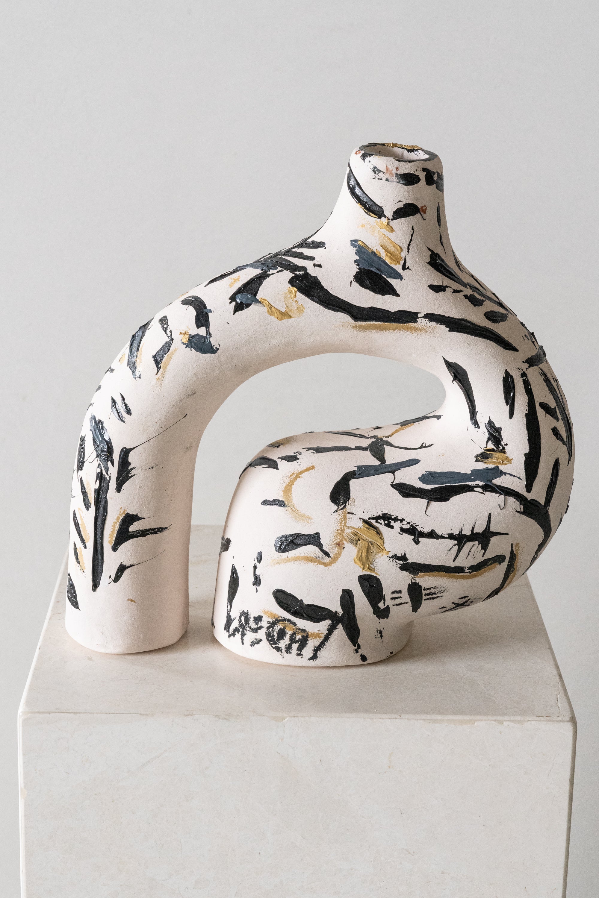 hand painted Clay Pot by Kader Boly at District Loom