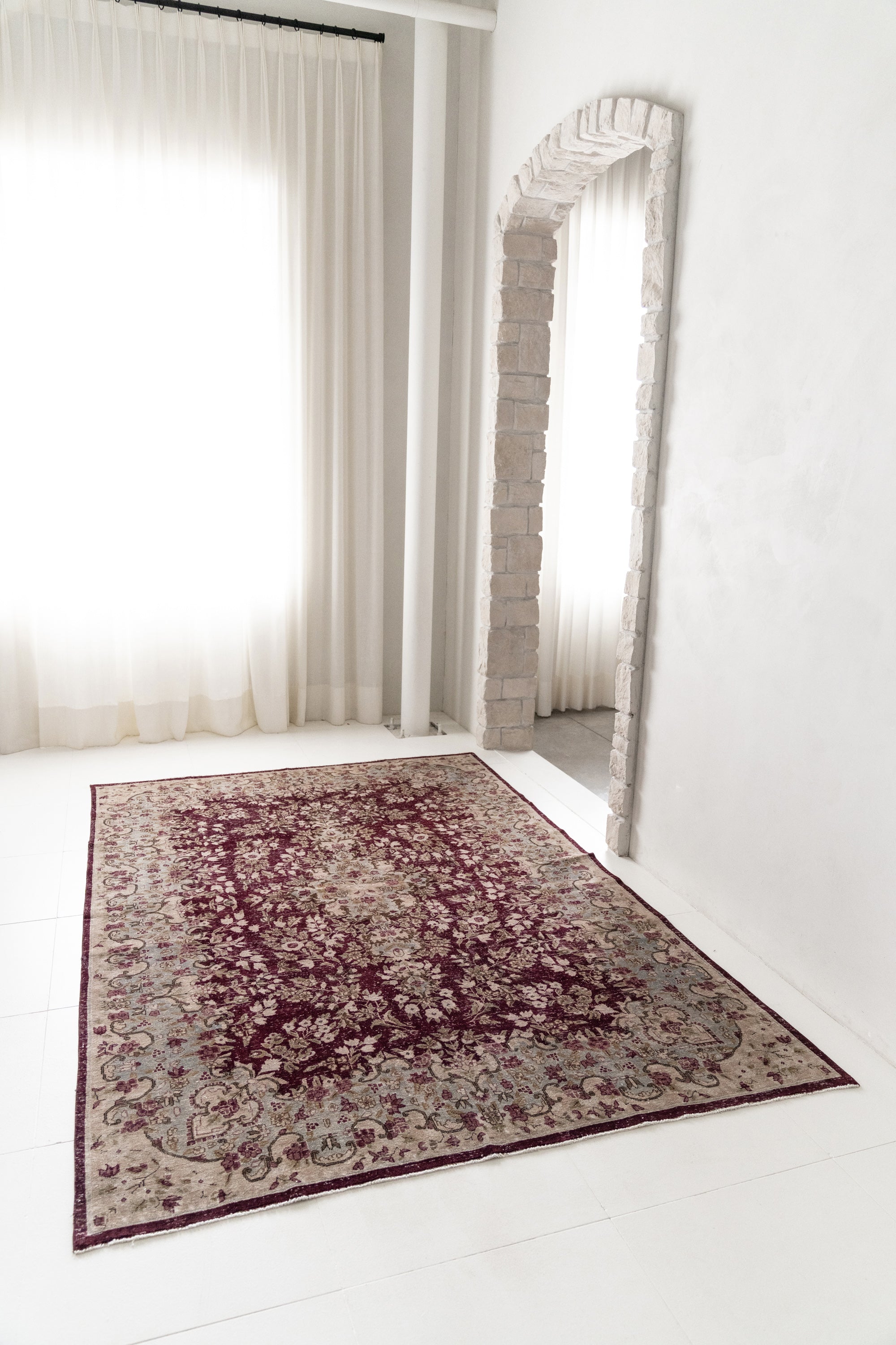 District Loom Vintage Kashan Area Rug Rhone
