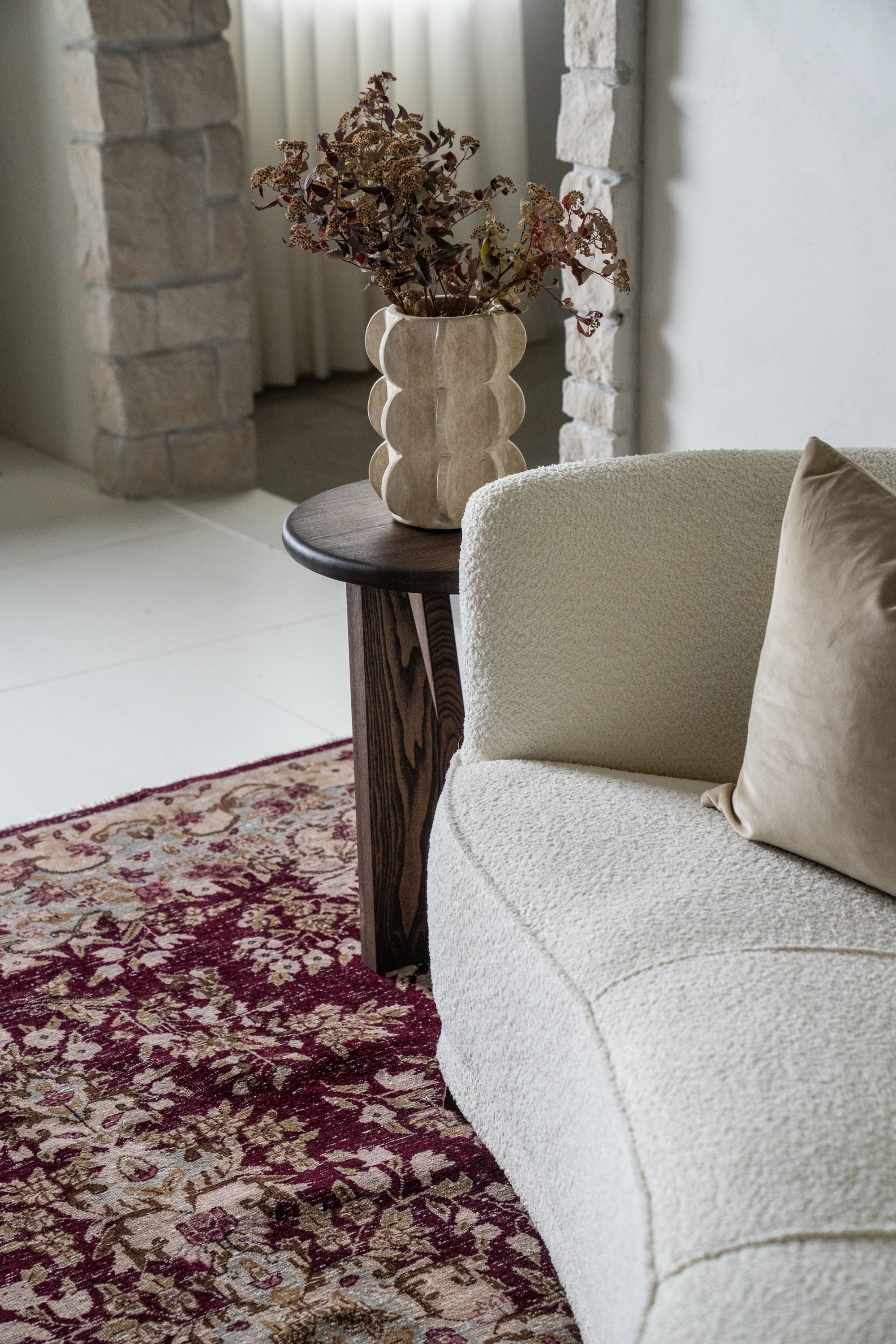 District Loom Vintage Kashan Area Rug Rhone