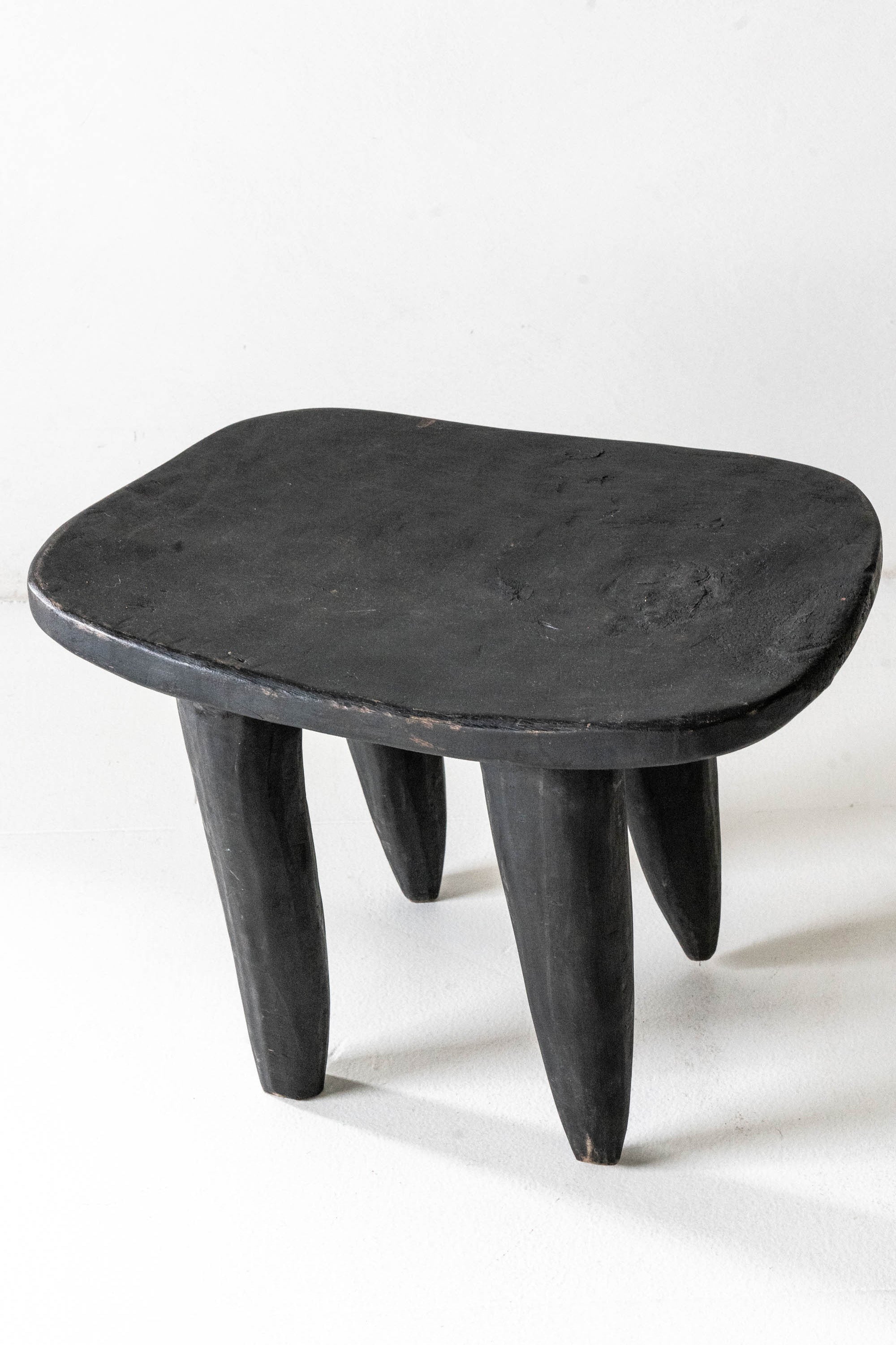 District Loom Large Black African Senufo Stool
