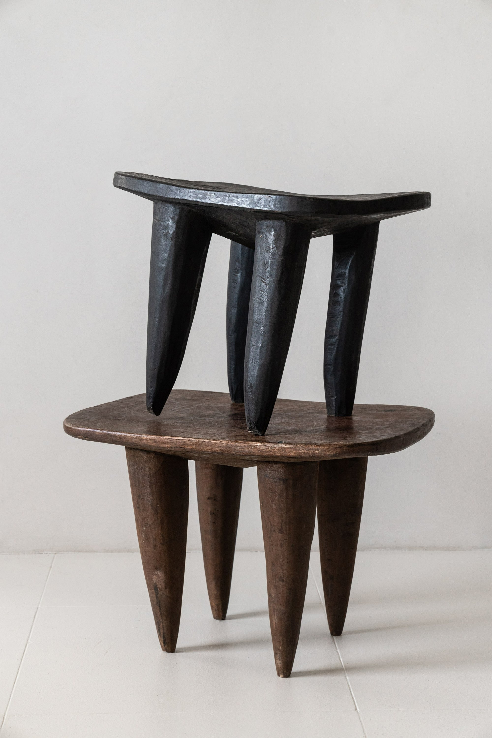 District Loom Furniture A unique oversized wooden African Senufo End Table/Stool