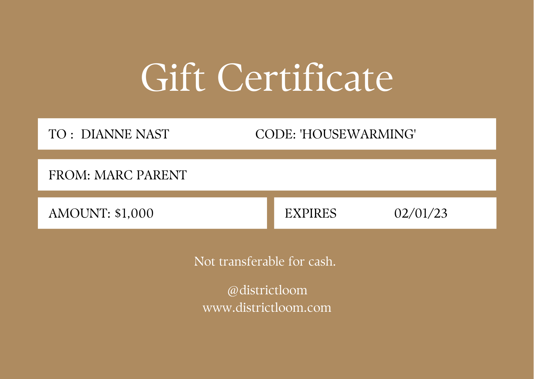 CUSTOM GIFT CARD