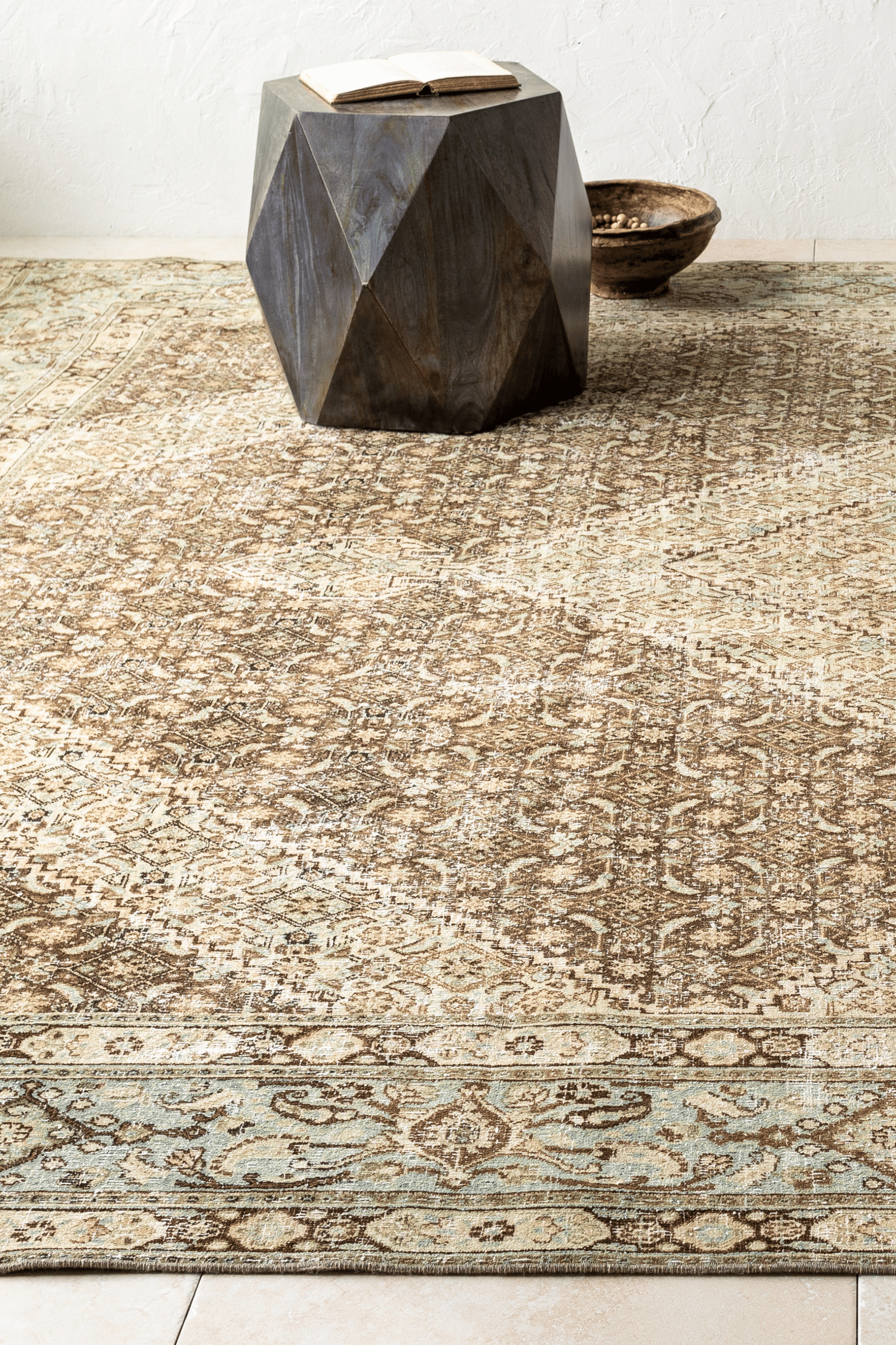 District Loom Vintage Persian Tabriz area rug Keene