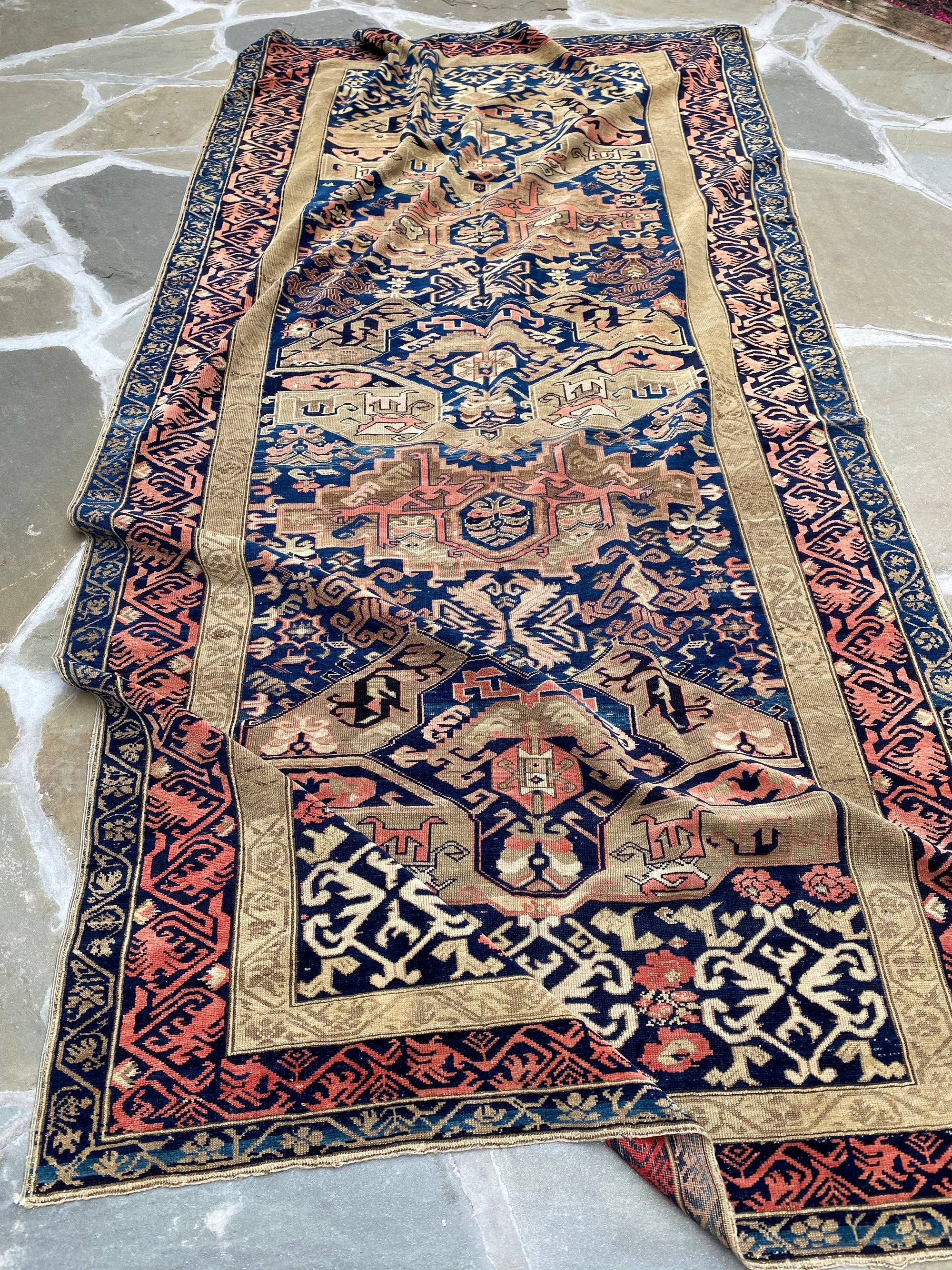 Large Antique Caucasian Zekhur Kuba Rug