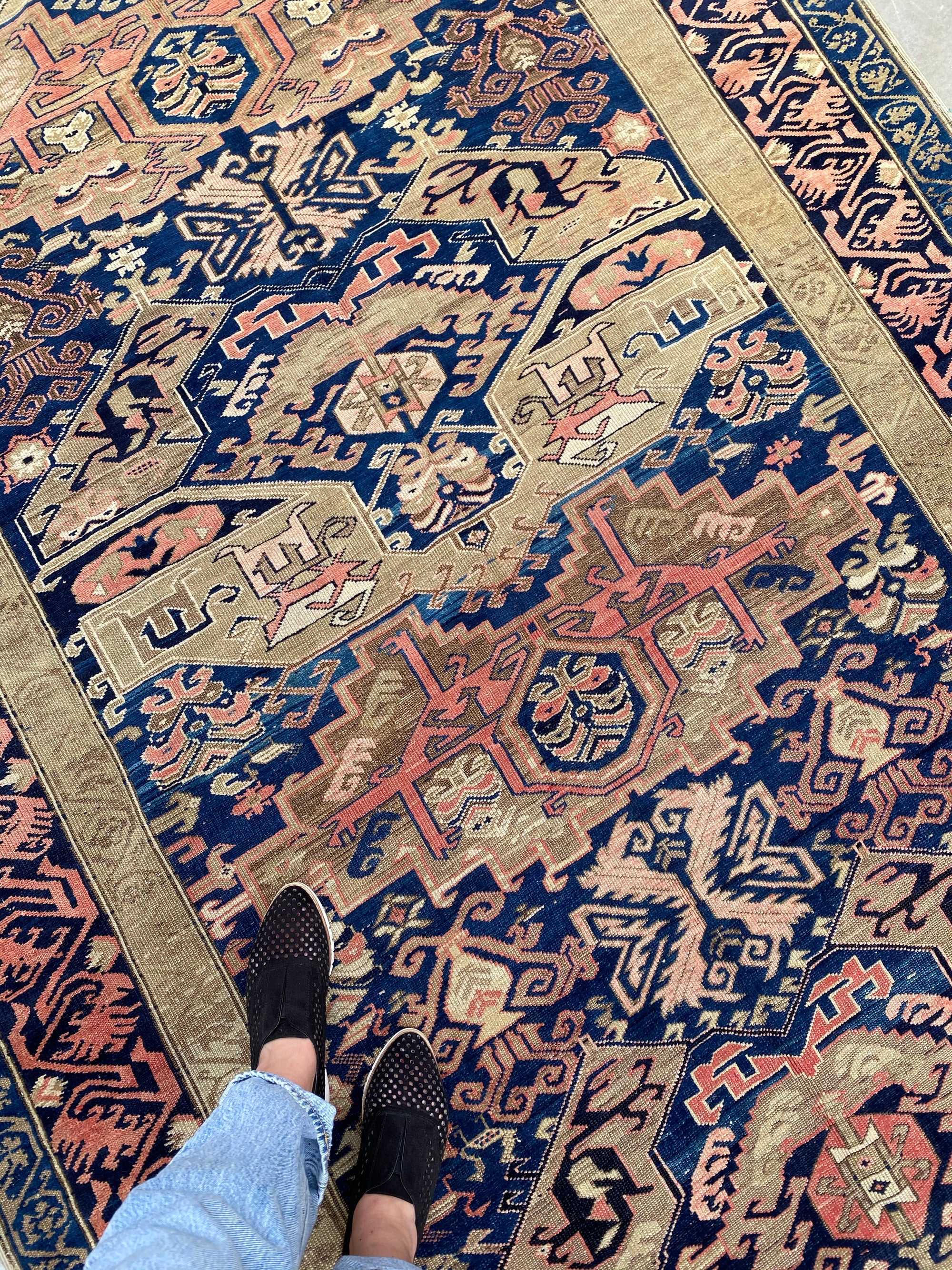 standing on Antique Caucasian Zekhur Kuba