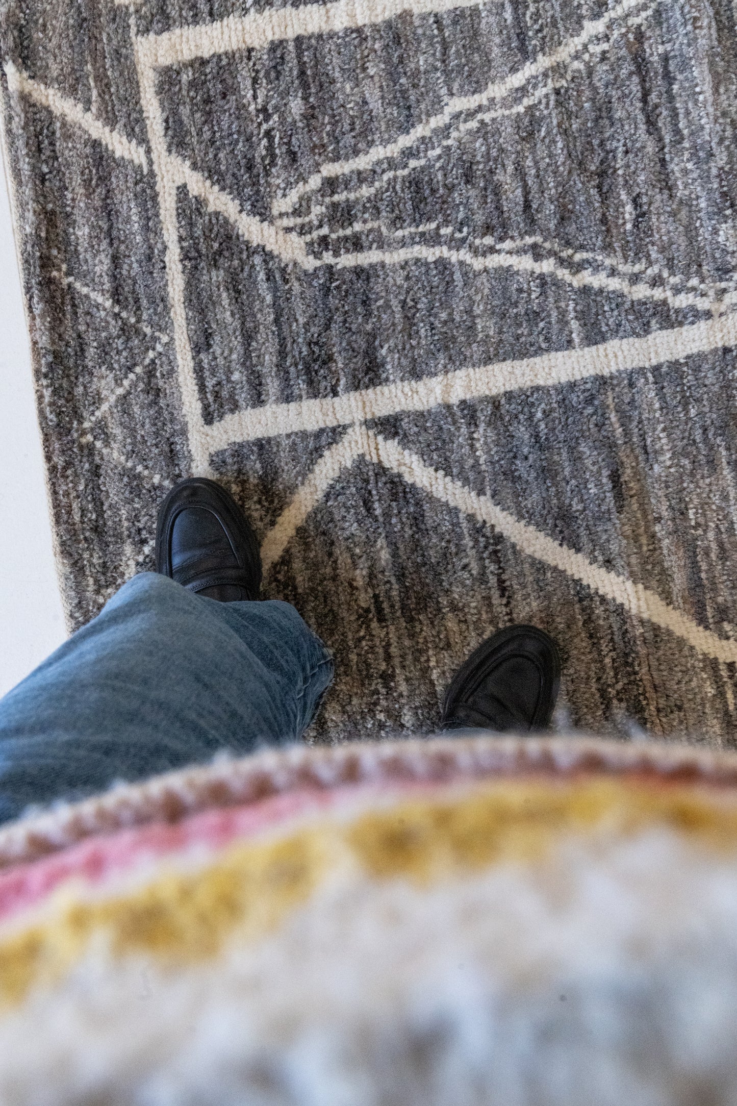 District Loom Modern hand knotted Afghan Tulu area rug made to order