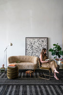 Vintage Danish Curved Loveseat Sofa