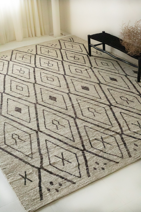 District Loom Modern hand knotted Afghan Tulu area rug 005 made to order