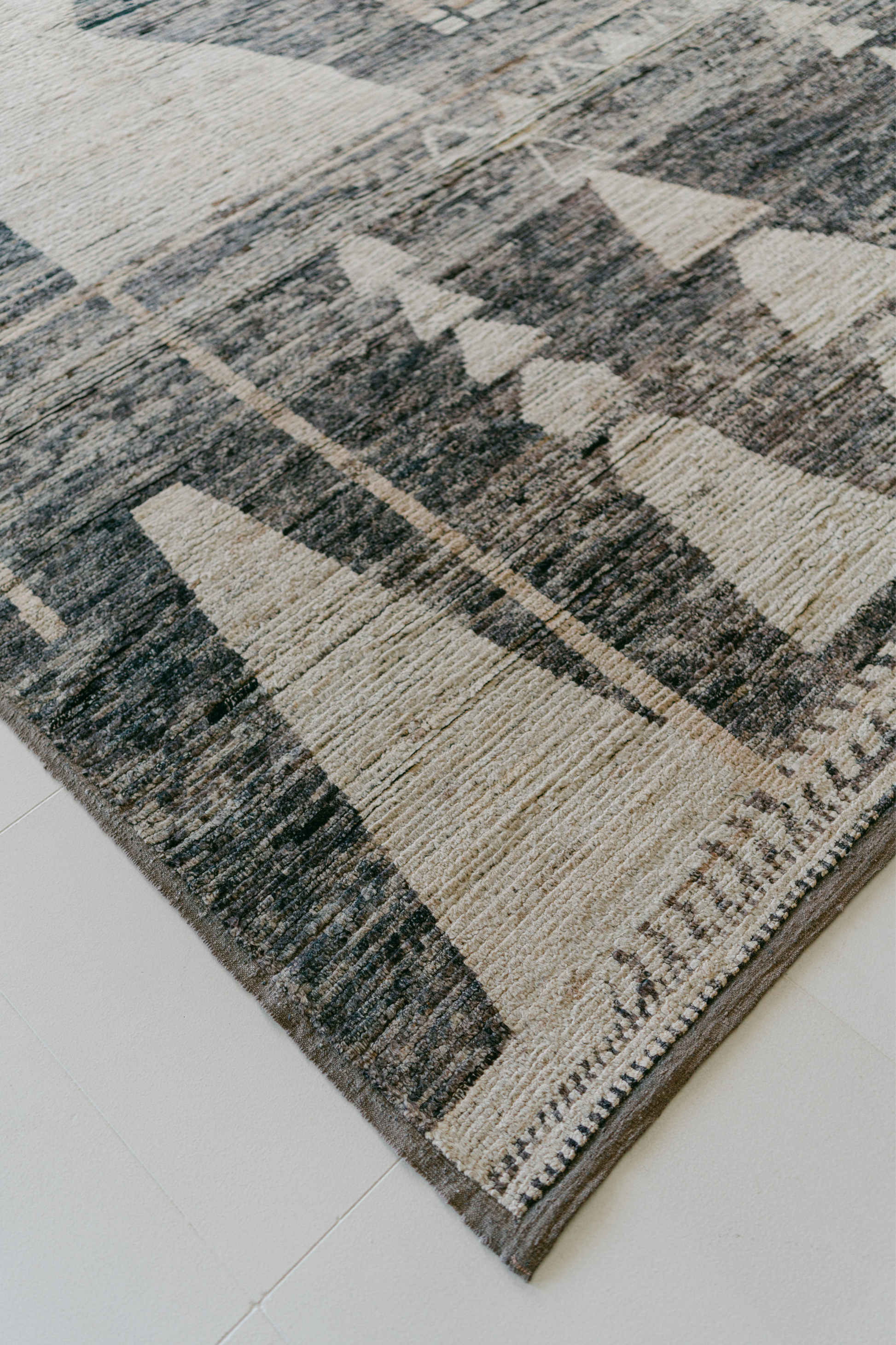 District Loom Modern hand knotted Afghan Tulu area rug made to order