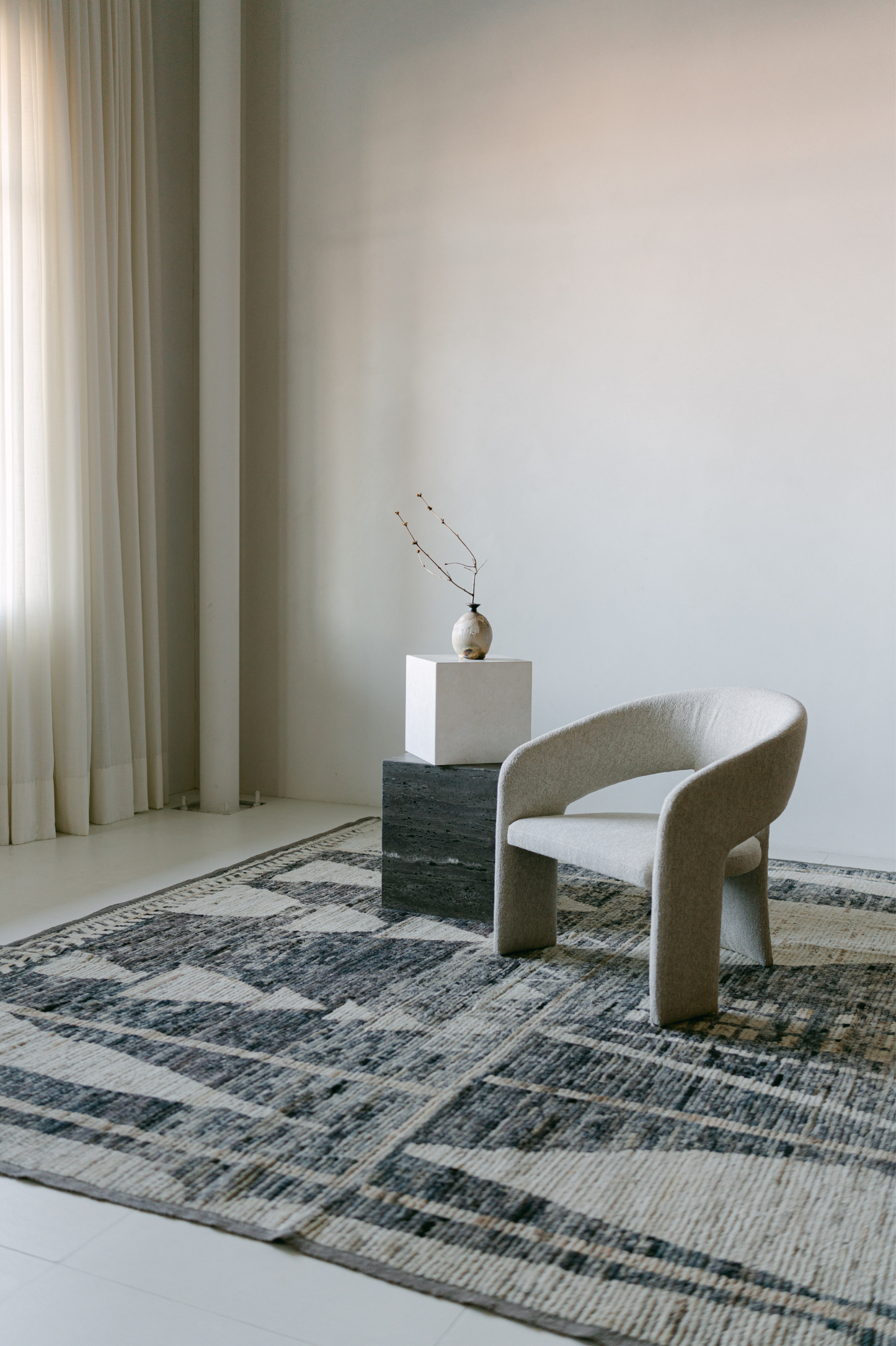 District Loom Modern hand knotted Afghan Tulu area rug made to order