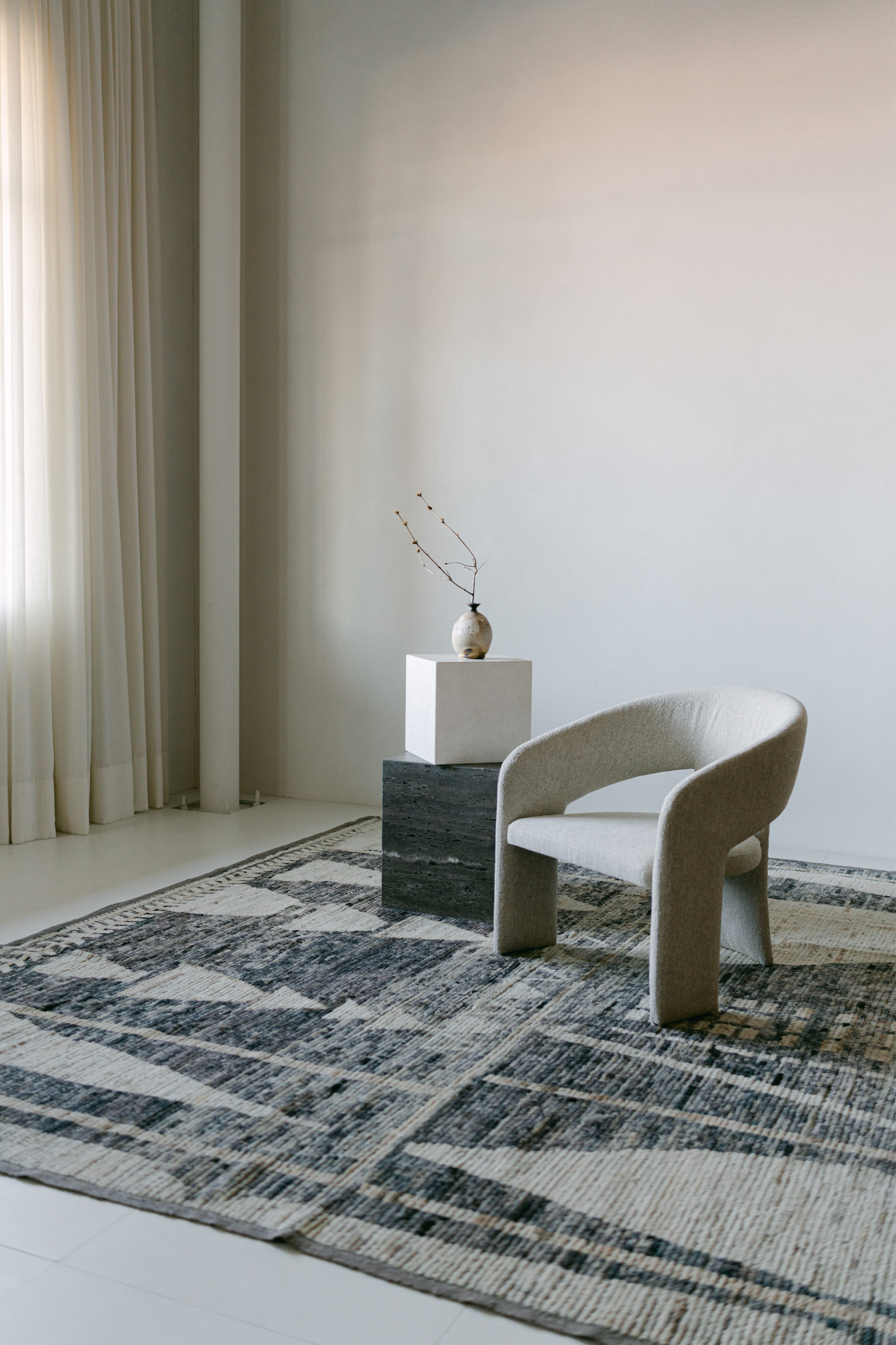 District Loom Modern hand knotted Afghan Tulu area rug made to order