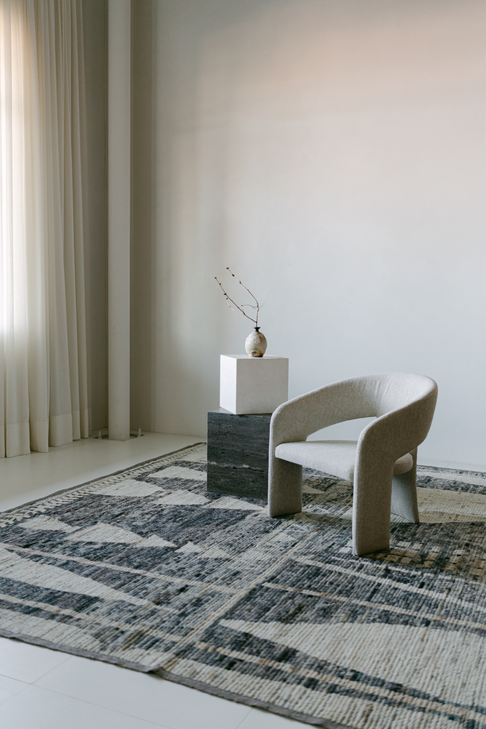 District Loom Modern hand knotted Afghan Tulu area rug made to order