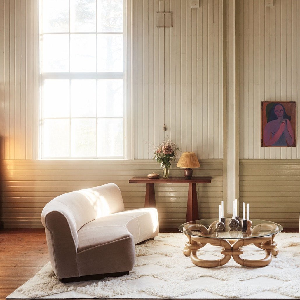 District Loom X Dusty Deco Chess Rya White Rug