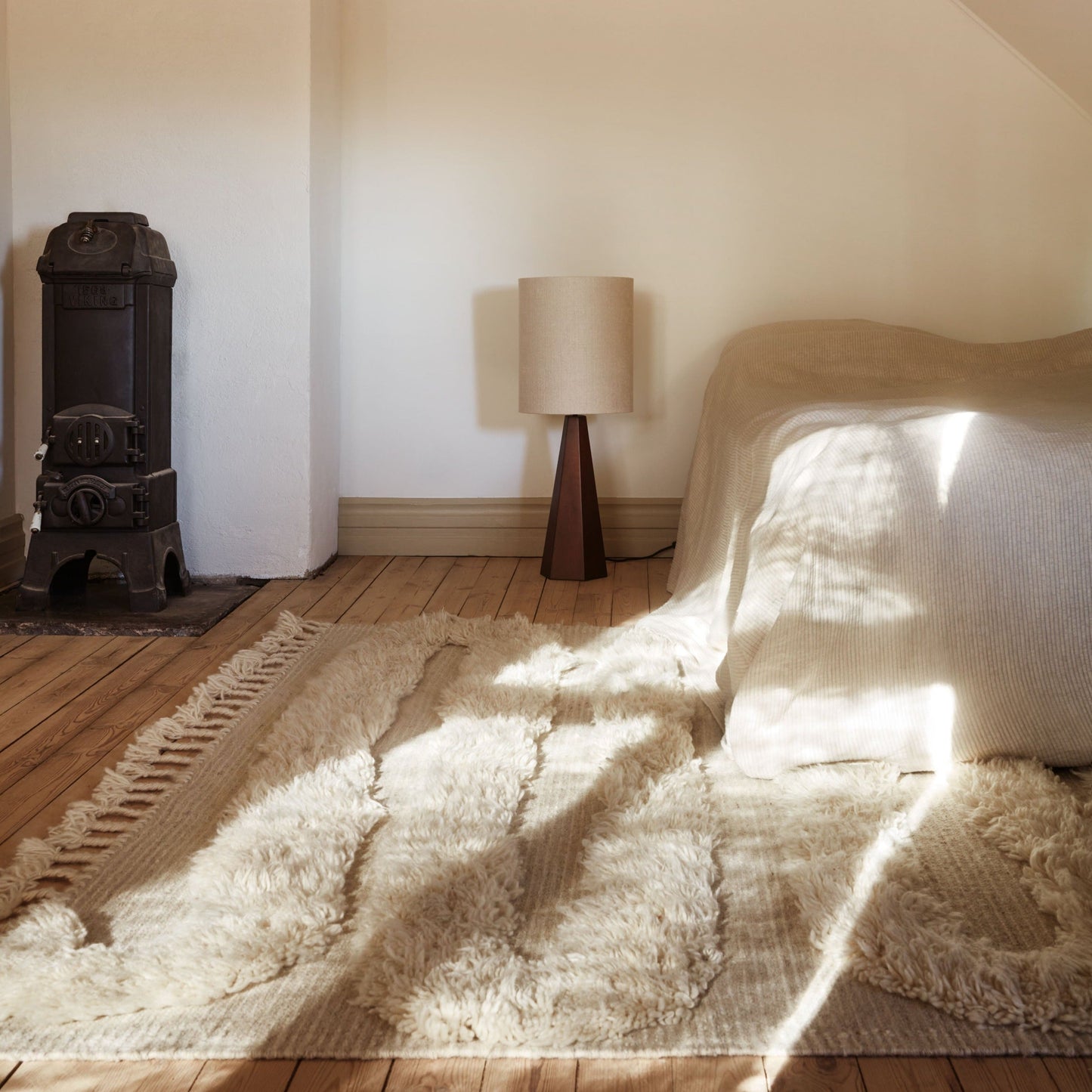 District Loom X Dusty Deco Snake Rya Off White Rug