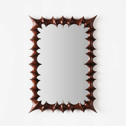 Brutalist Mirror Small Natural Wood