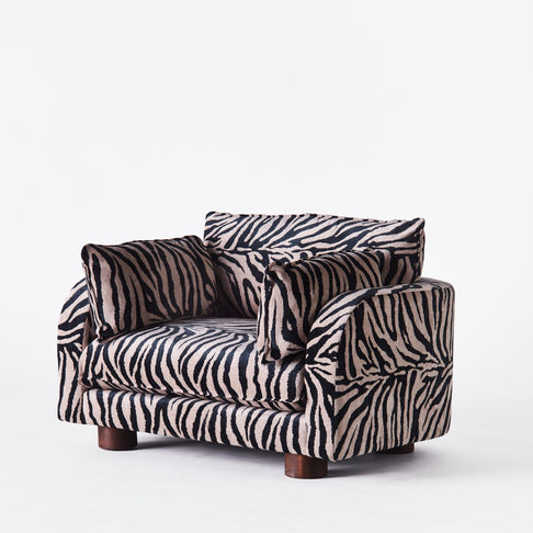 Miles Love Seat Zebra