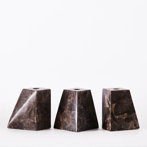 Pyramid Candle Holders Grey