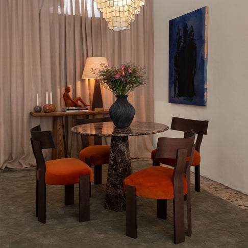 Hexagon Dining Table Dark Emperador