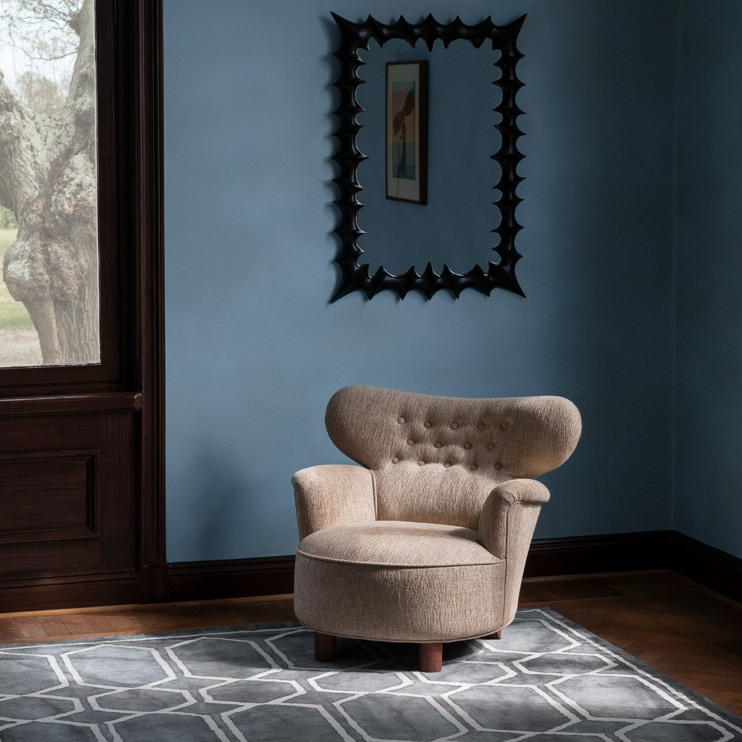 District Loom X Dusty Deco Tie Dye Graphite Ink Rug