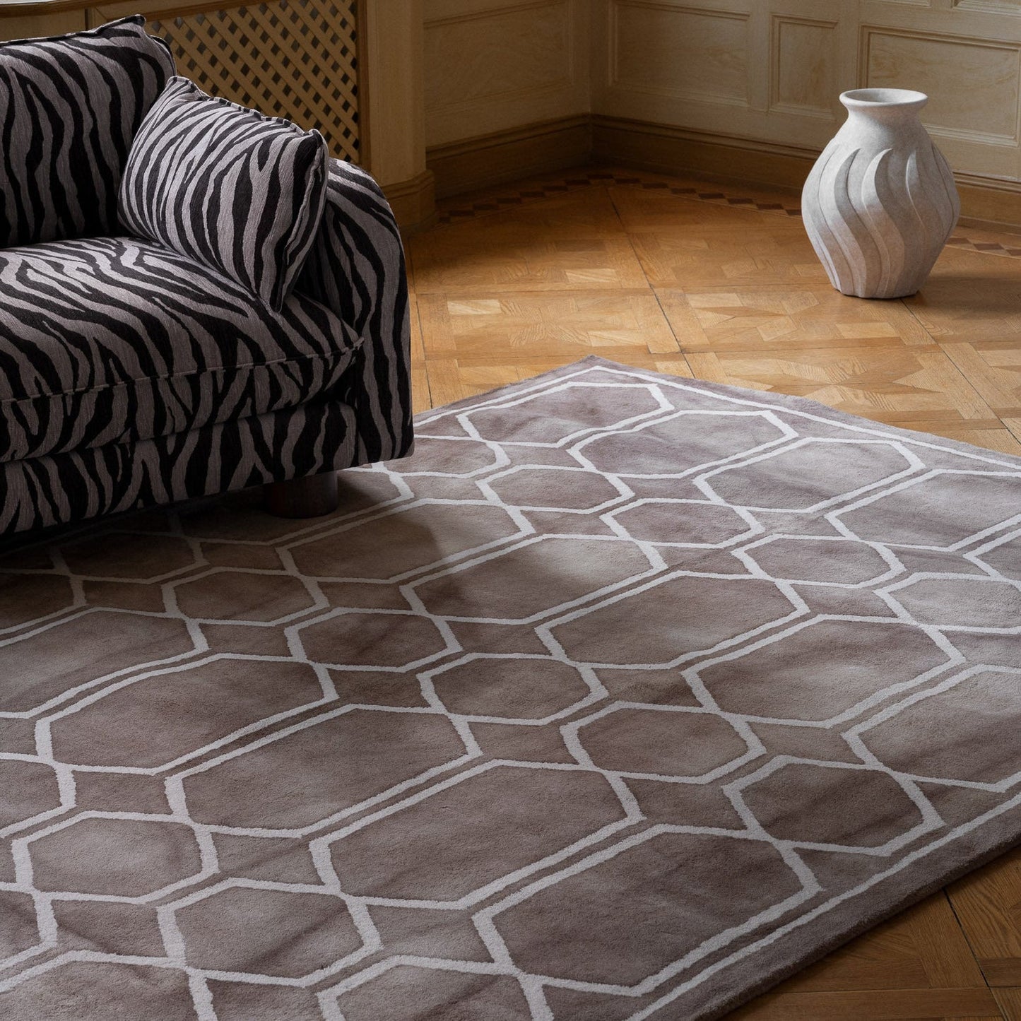 District Loom X Dusty Deco Miles Love Seat Zebra