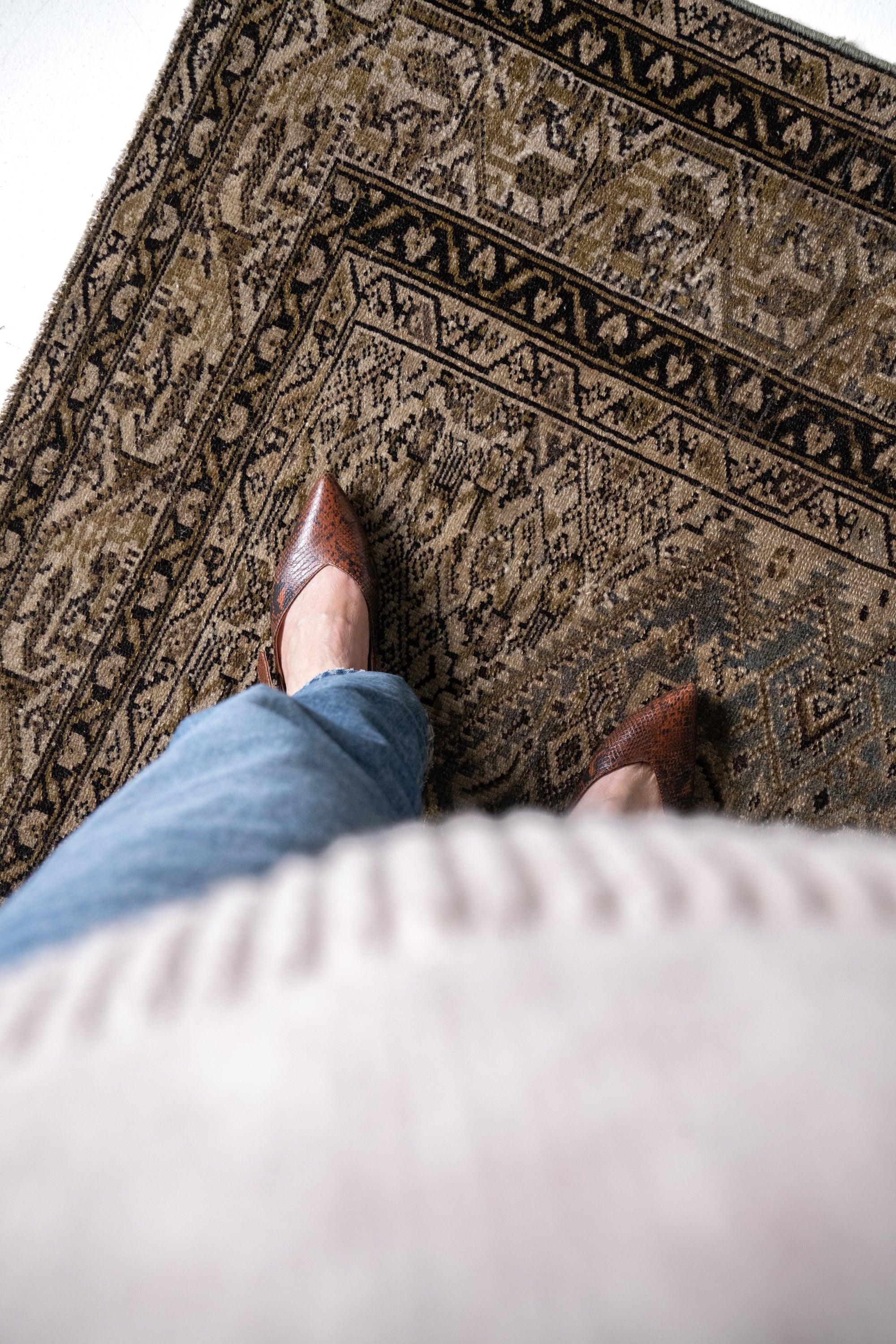 District-Loom-Vintage-Malayer-Area-Rug-Livingston-Shoe-Shot